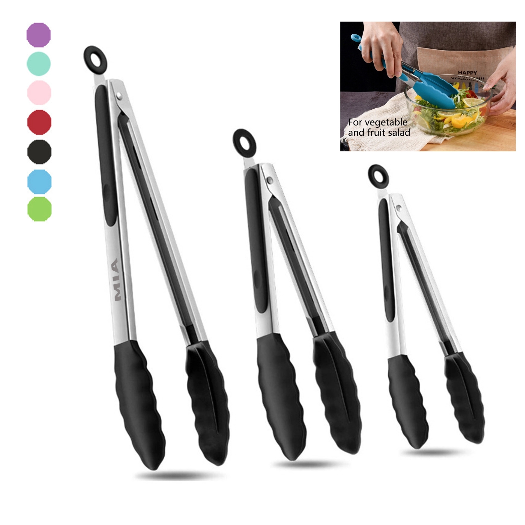 Stainless Steel Locking Kitchen Tongs 4