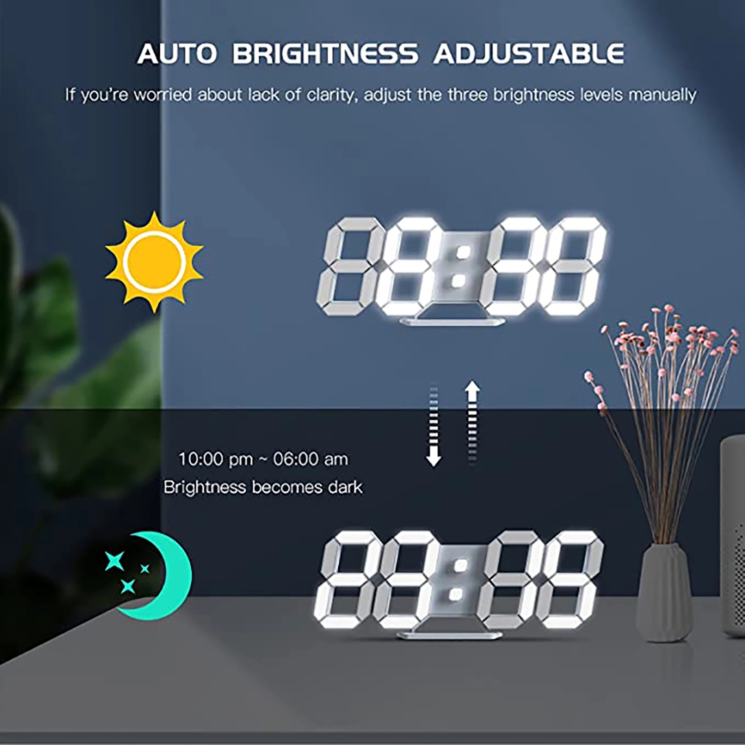 Led Digital Alarm 3D Wall Clock 10