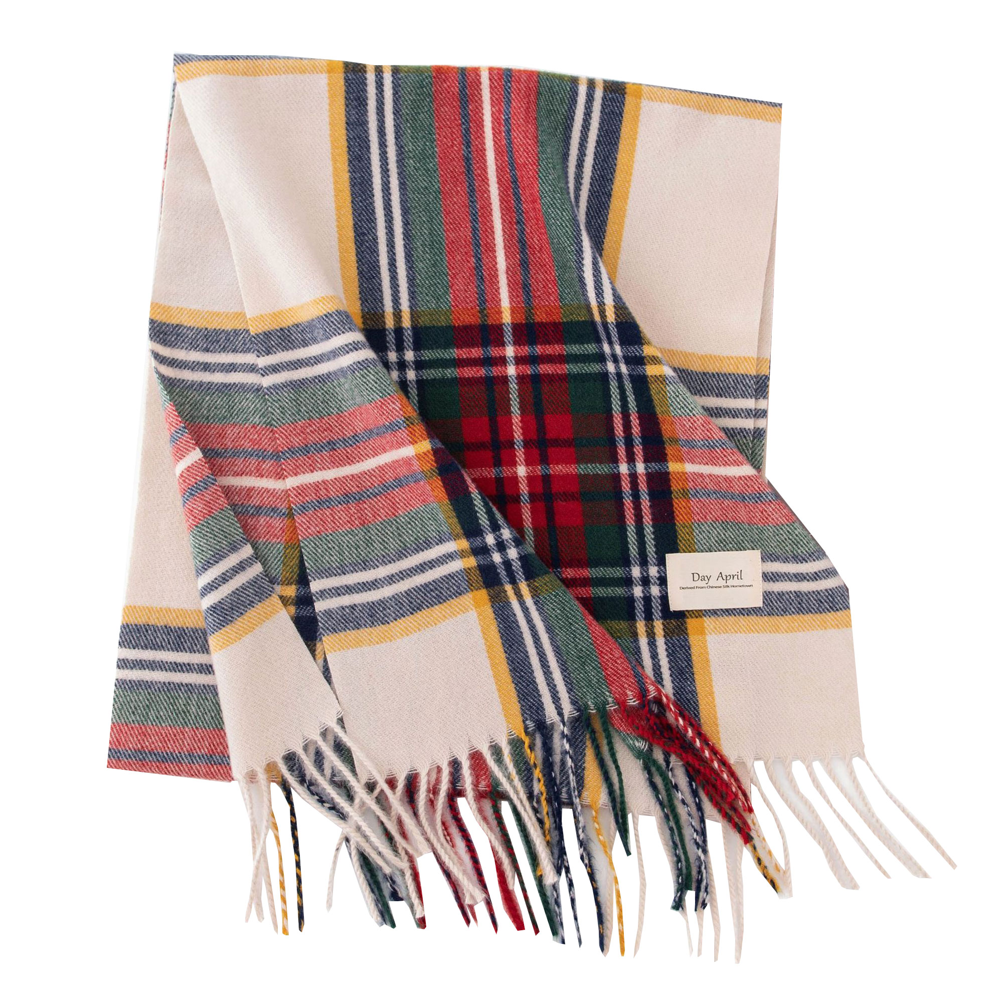 Christmas Plush Tassel Plaid Scarf Winter 10