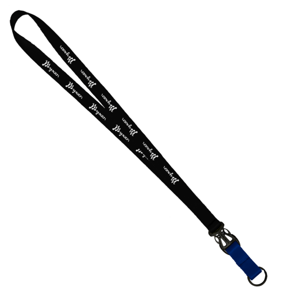 3/4" Multi color (Top and bottom) Nylon Lanyard with Plastic Slide Buckle R 53