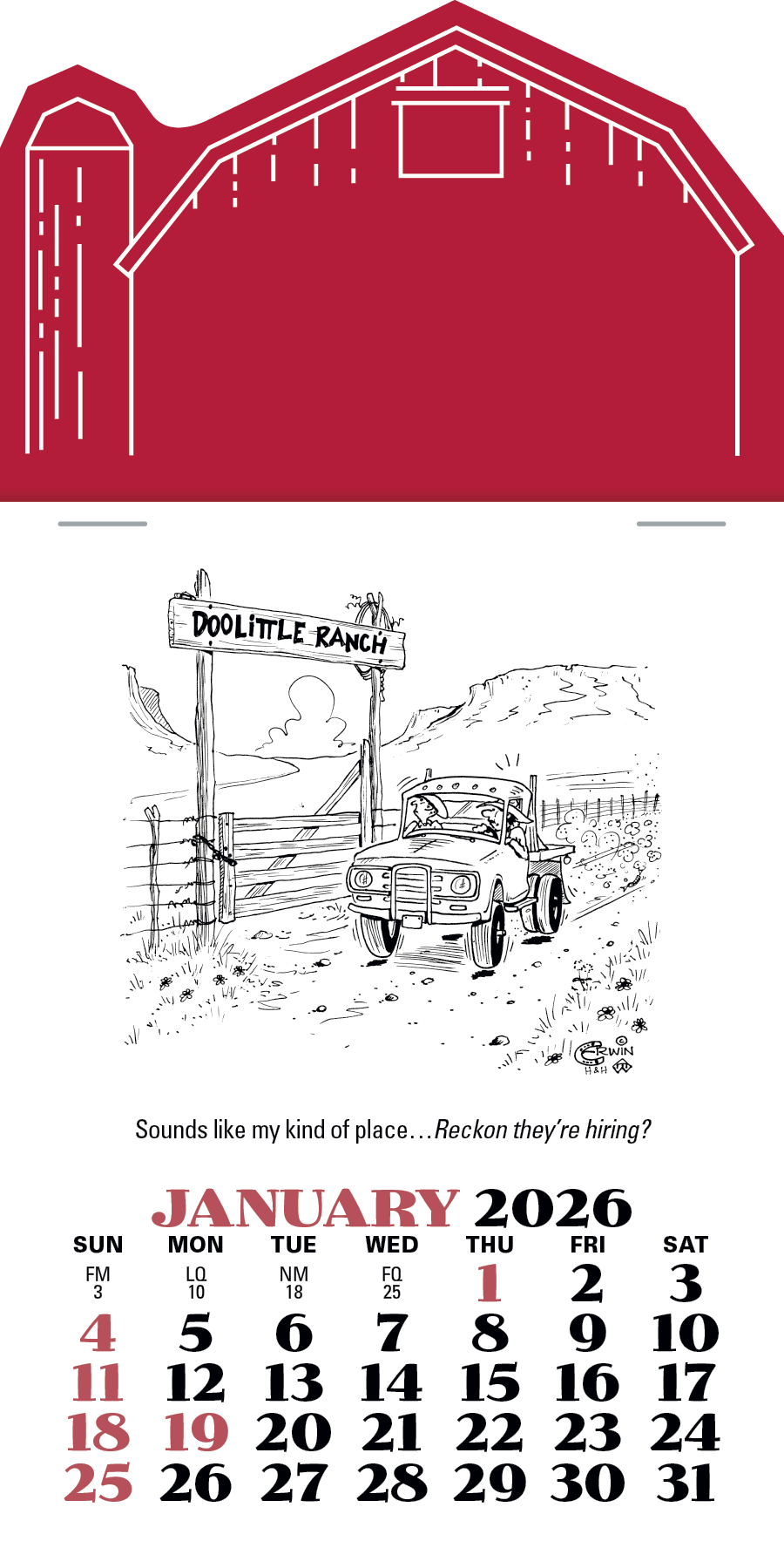 Press-N-Stick Cowboy Calendar