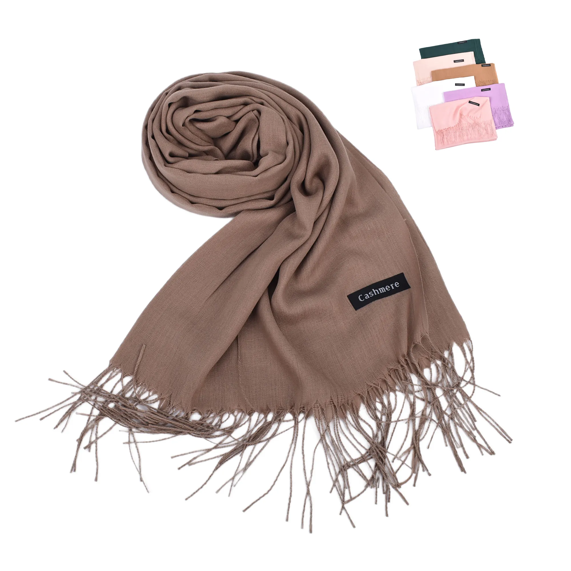 Cashmere Pashmina Woven Scarf With Fringes