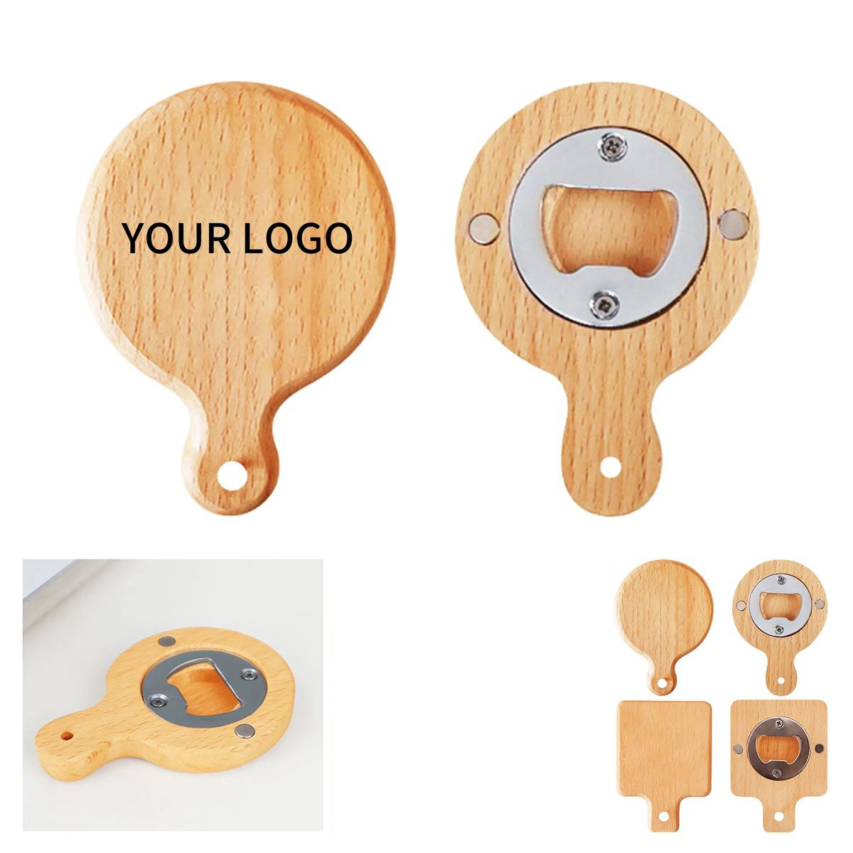 Rust Resistant Wooden Bottle Opener with Magnet 5