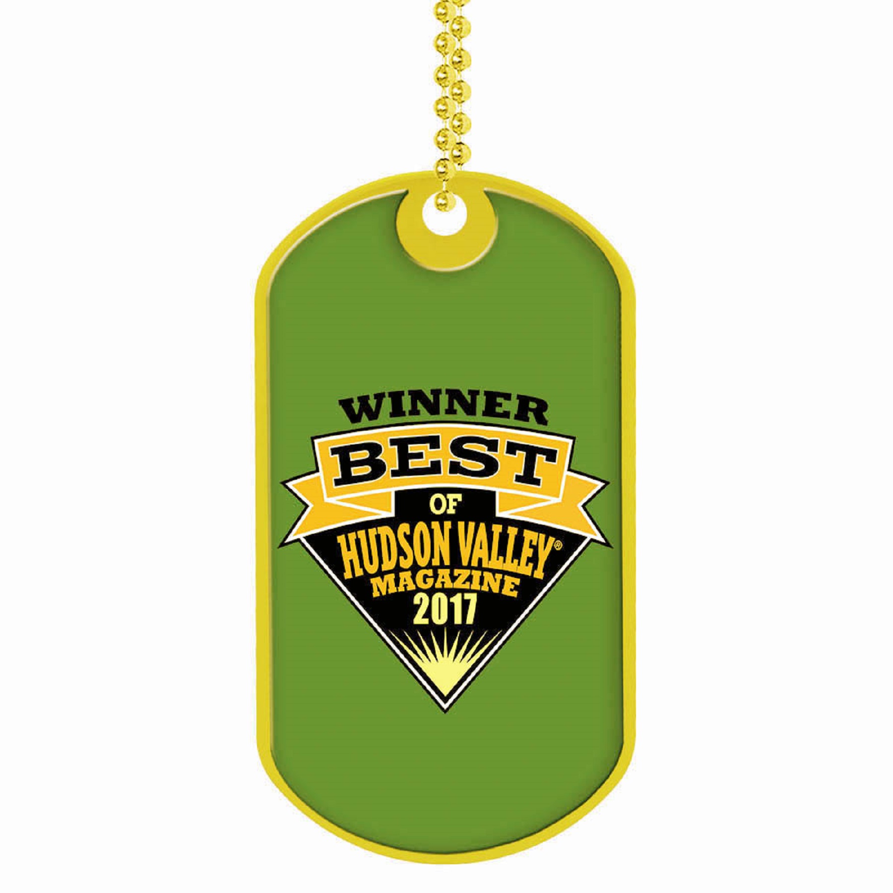 Express 2" X 1 1/8" Double Sided Aluminum Dog Tag With 24" Ball Chain 4