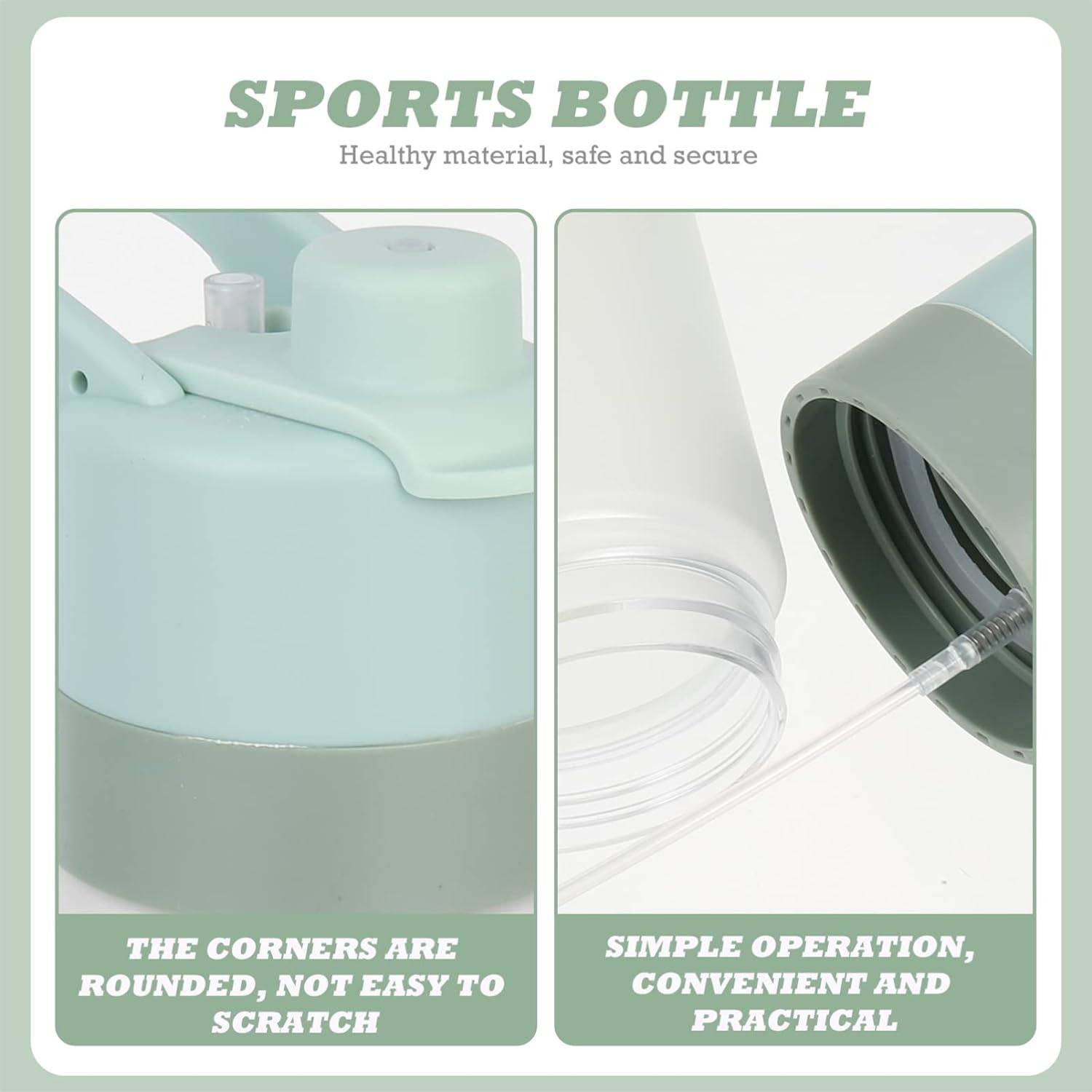 22oz Plastic Reusable Portable Gradient Gallon Water Bottle 5