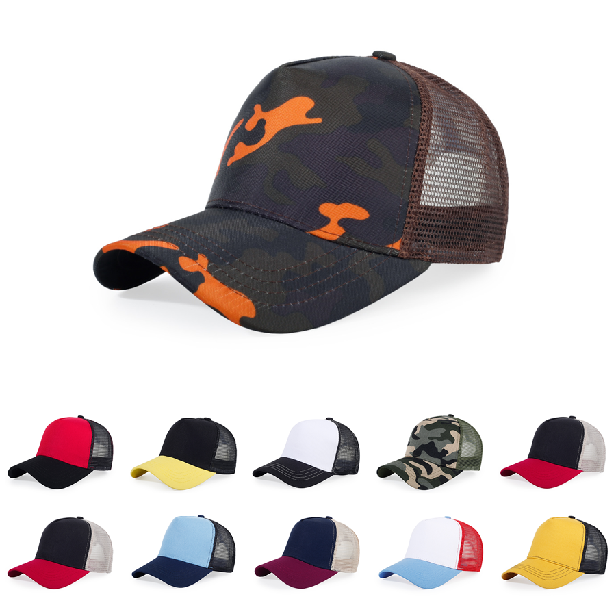 Stock Multi-Tone Cotton 5-Panel Trucker Cap 15