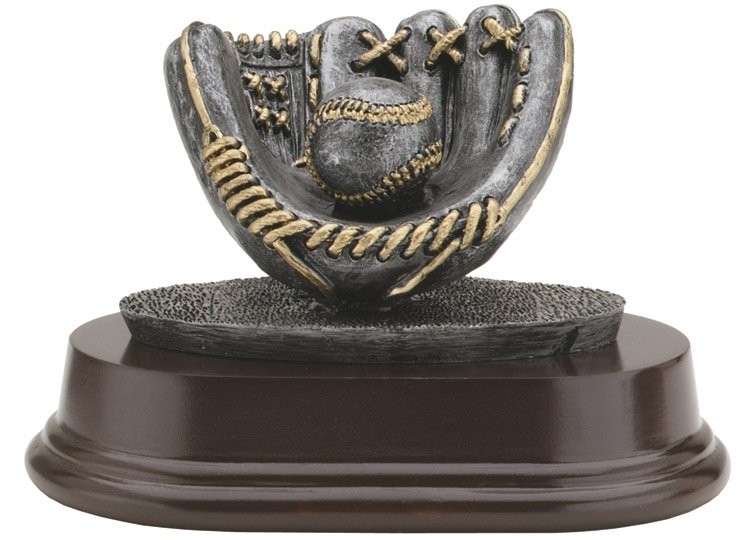 3-1/2" Tall Baseball & Glove Resin Figure 2