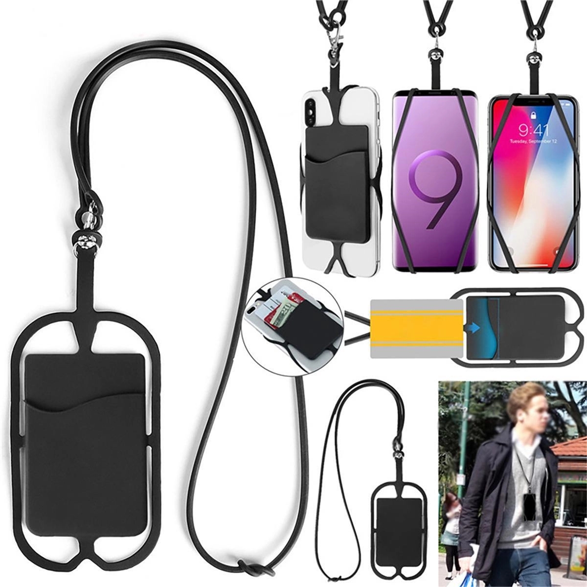 Cell Phone Lanyard With Card Pocket 4