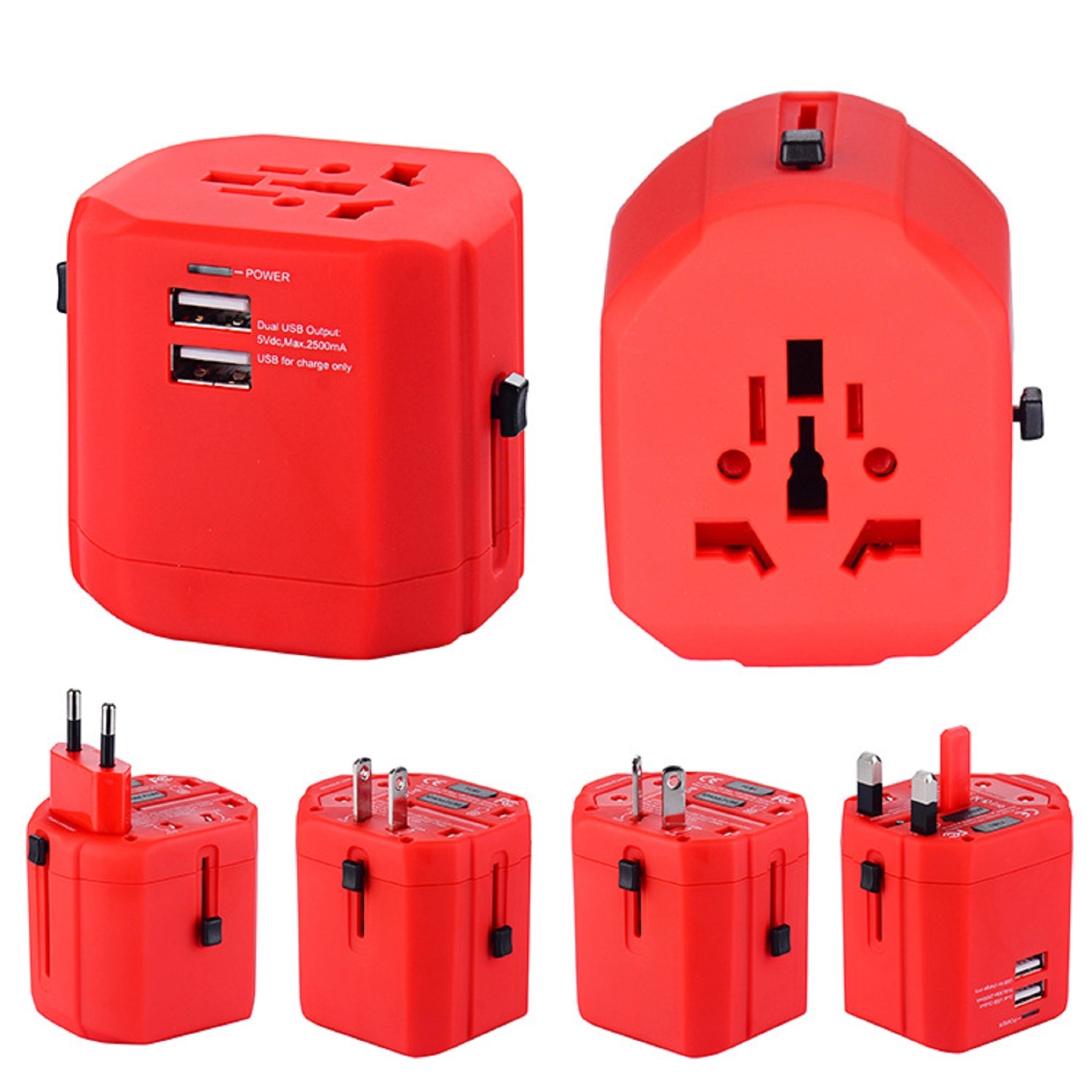 World Travel Adapter Plug with 2 USB Ports 11