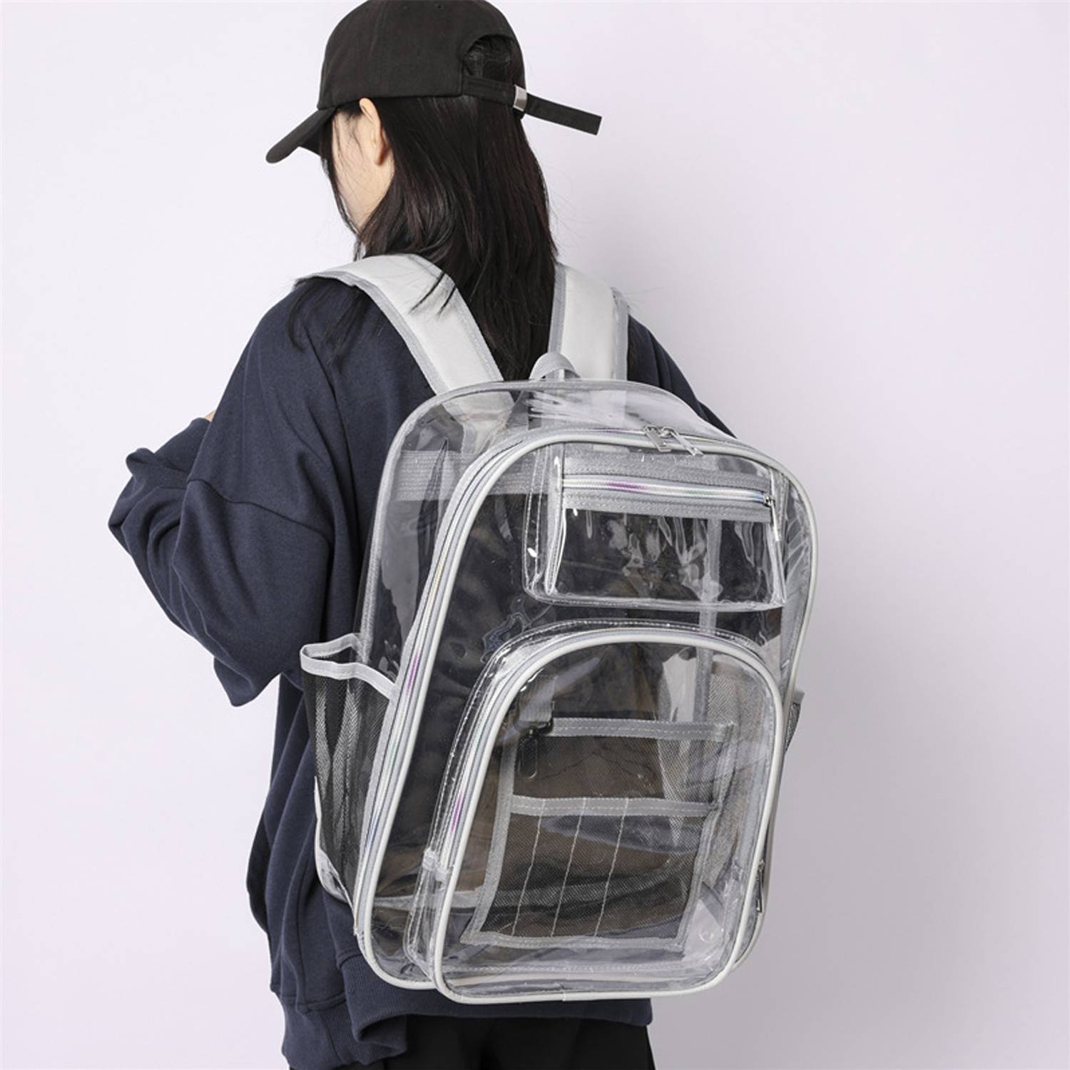 Large Multi-Function PVC Clear Backpack 7