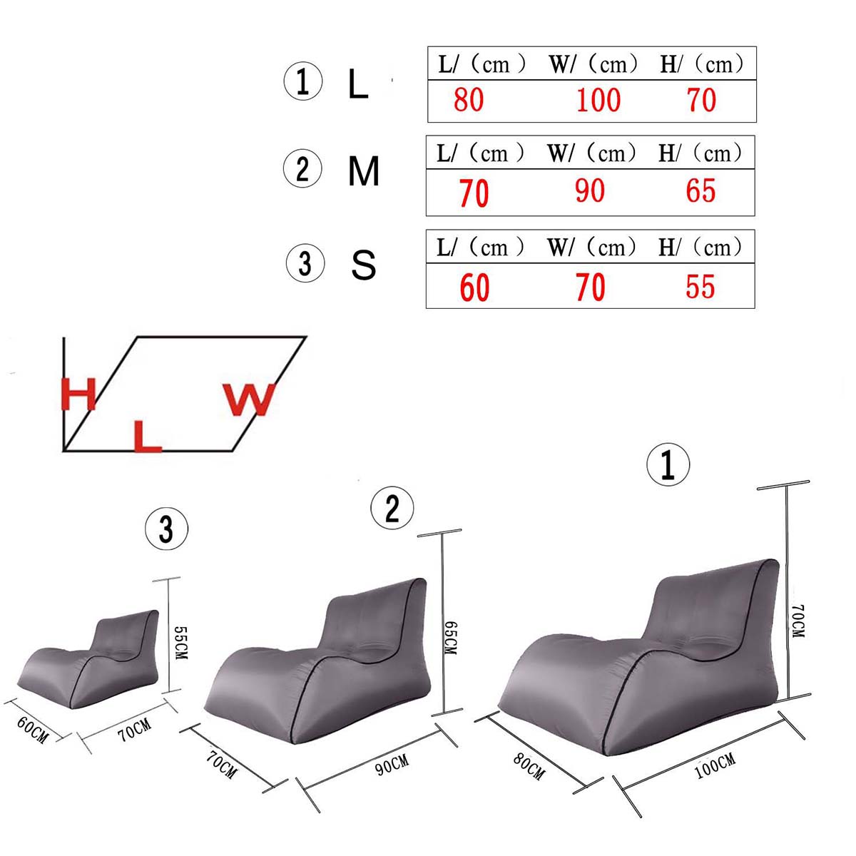 Outdoors Inflatable Loungers Air Chair 3
