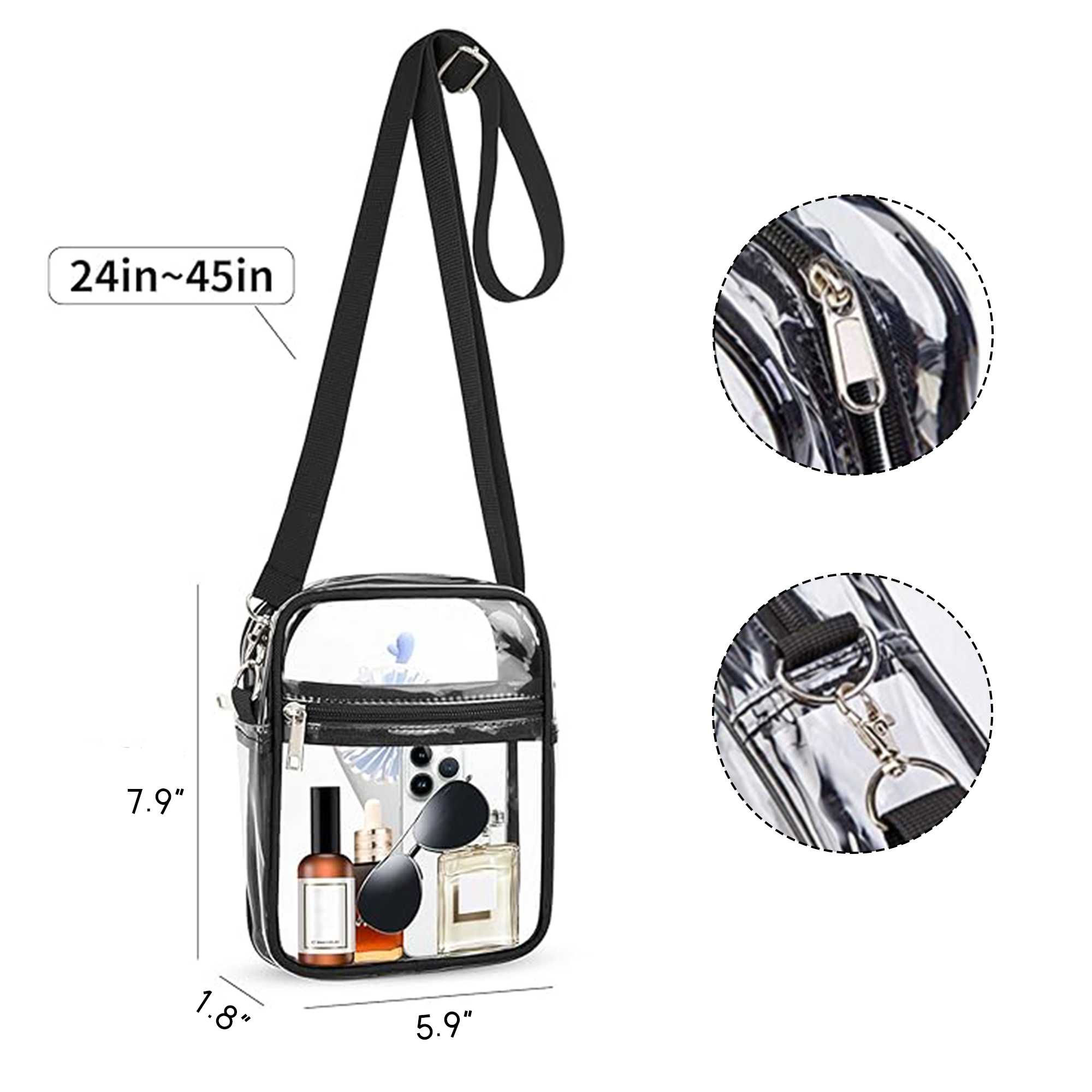 Waterproof Clear PVC Stadium Shoulder Bag 2
