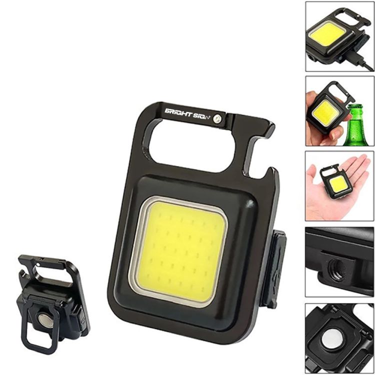 800-Lumen Rechargeable COB Foldable Keychain Flashlight 1