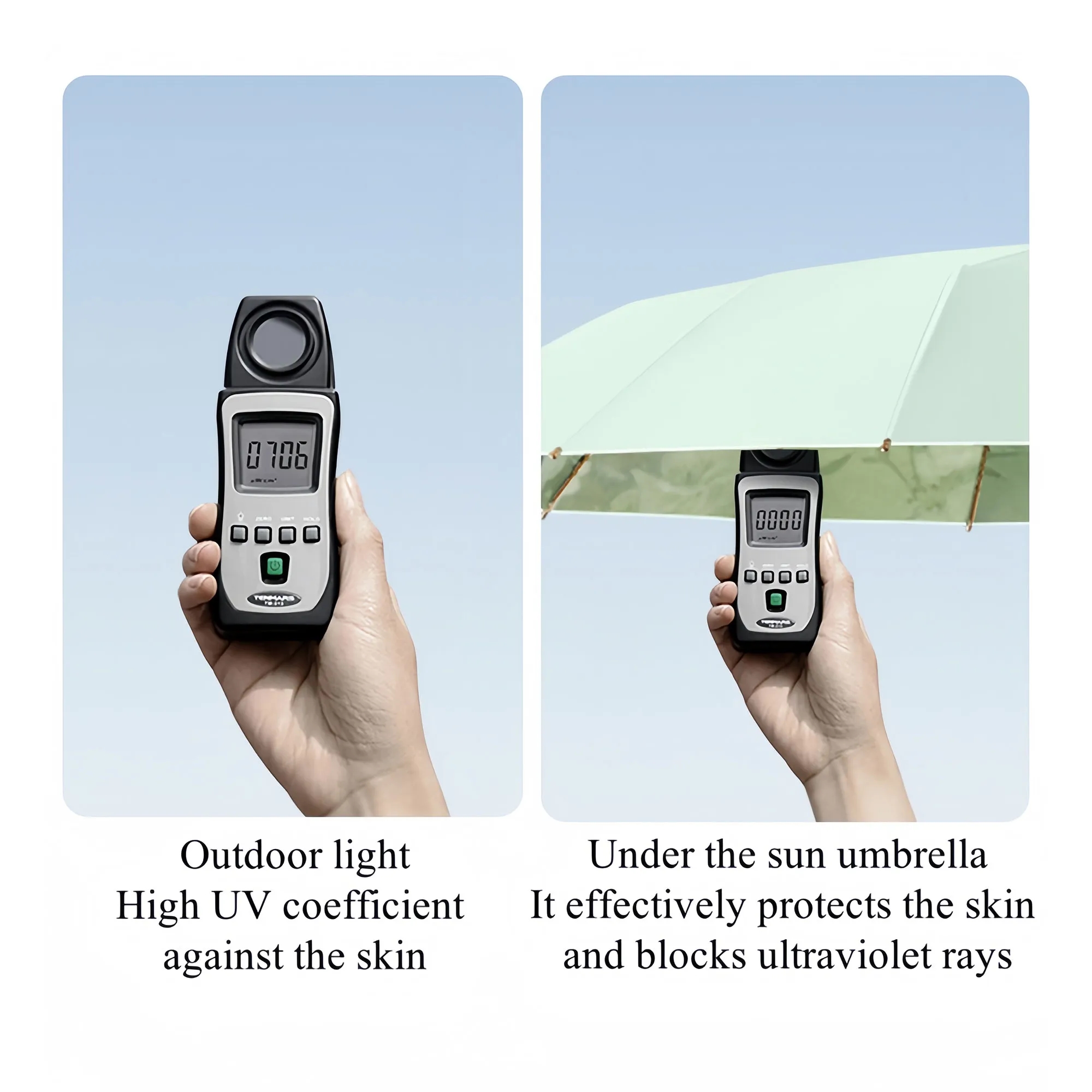 Luxury Handle UV Block Umbrella UPF50+ 16-Rib Compact 5