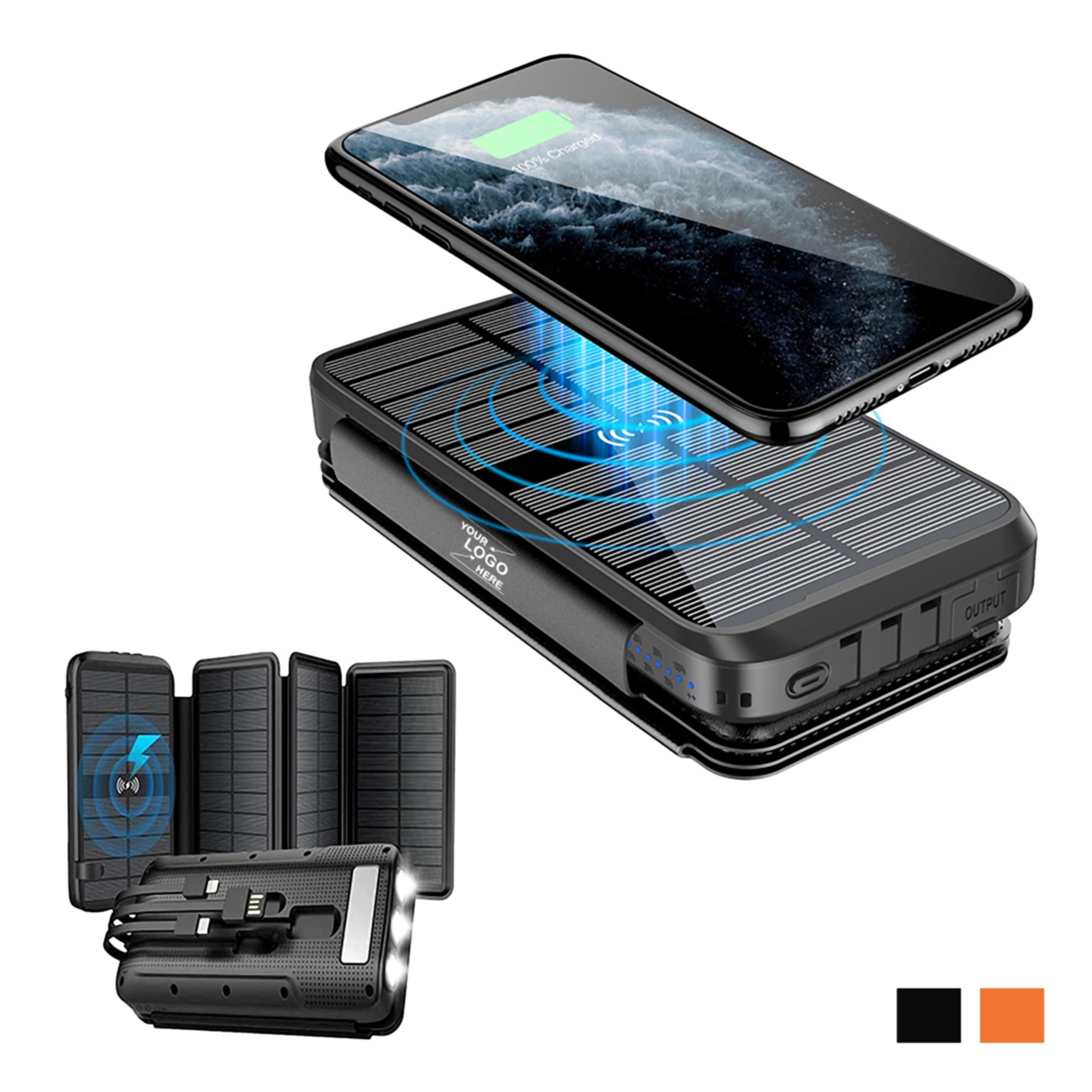 Solar Power Bank 20000mAh w/LED Flashlight