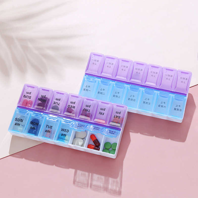 14 Compartments Weekly Pill Organizer 5