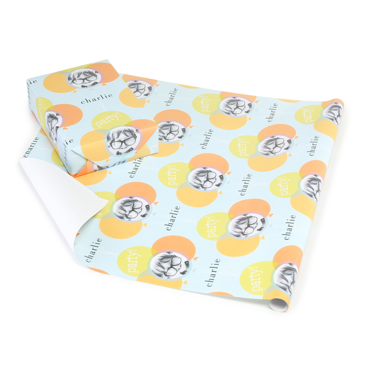 Photo Balloon Party Personalized Wrapping Paper Roll 1