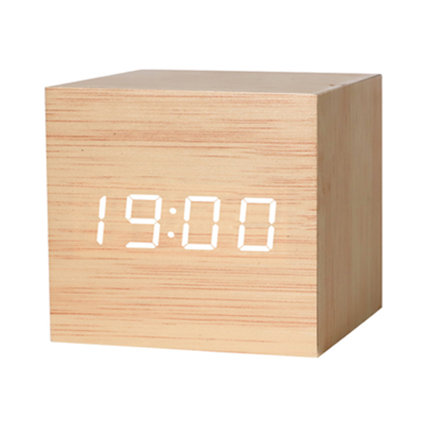 Wooden Cube Digital Alarm Clock 6