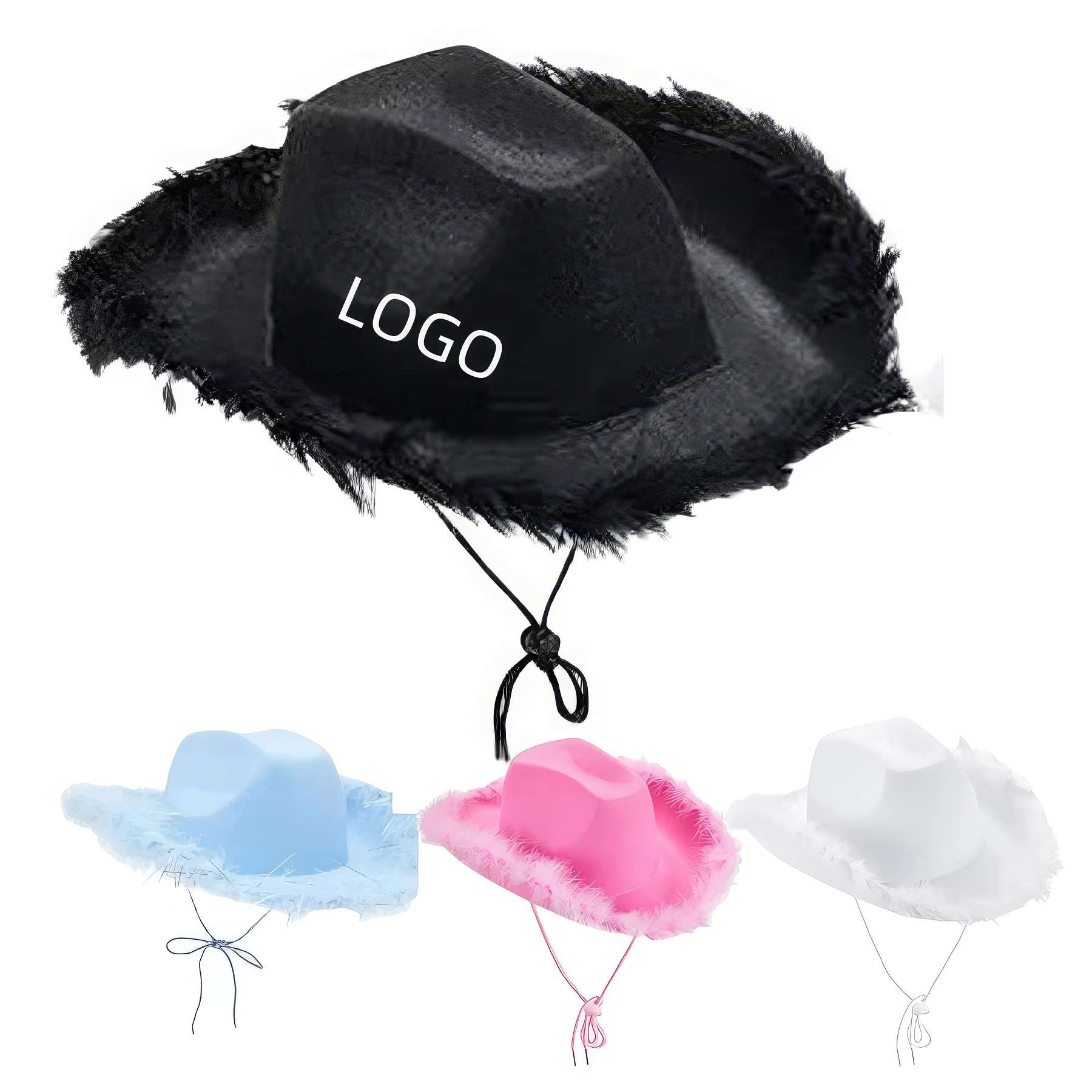 Pink Cowboy Hat with Boa 1