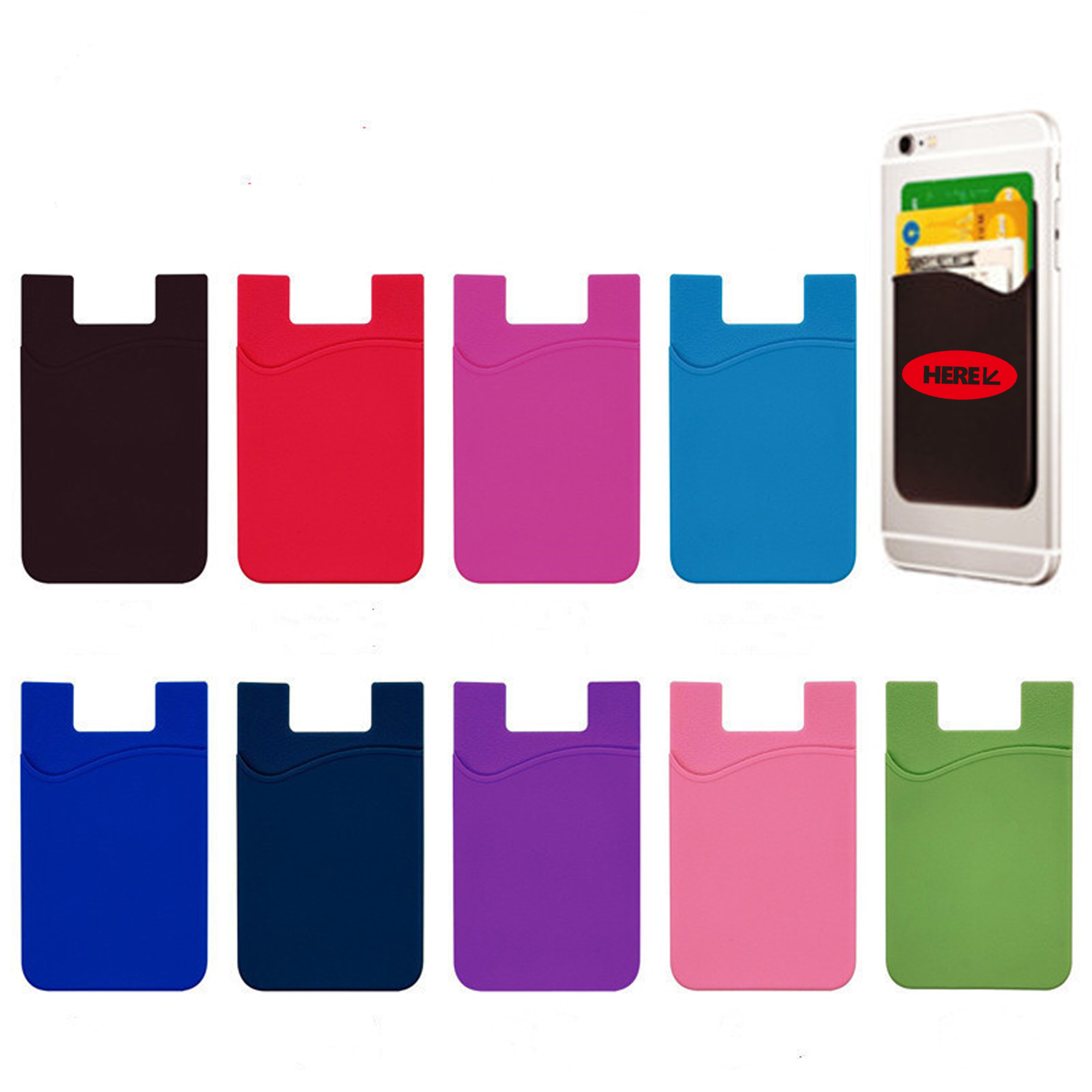 Silicone Card Holder Stick On Phone Case 2