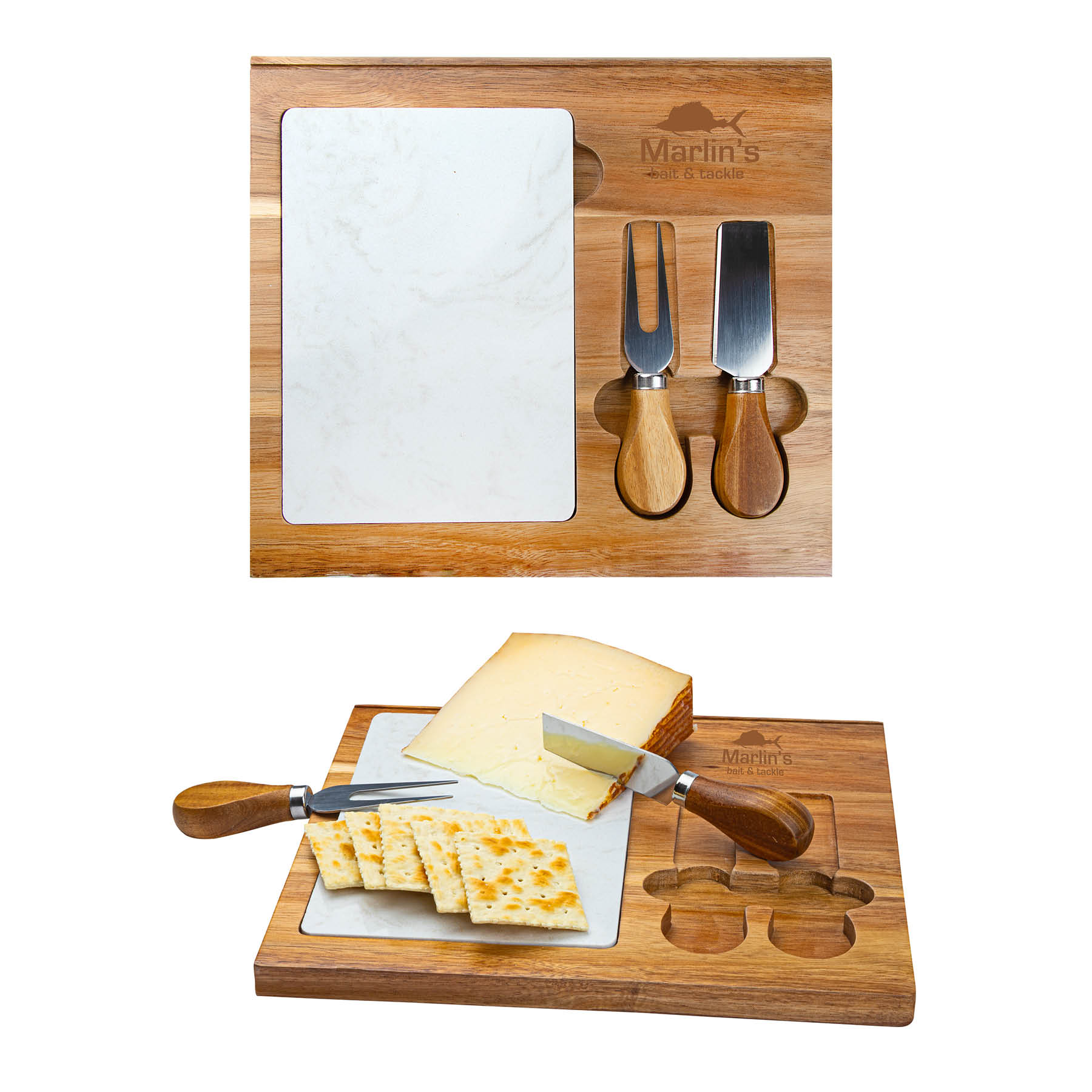 Carson 4-Piece Acacia Wood Cheese Set 1