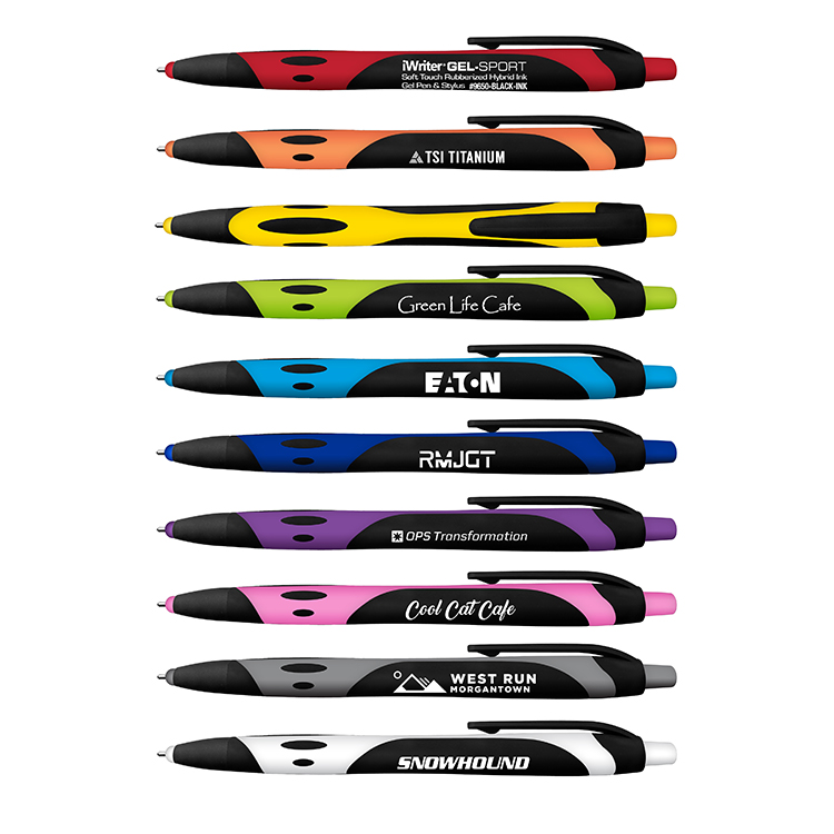 iWriter® Gel-Sport Stylus - Soft Touch Rubberized Hybrid Ink Gel Pen & Stylus - Black Ink