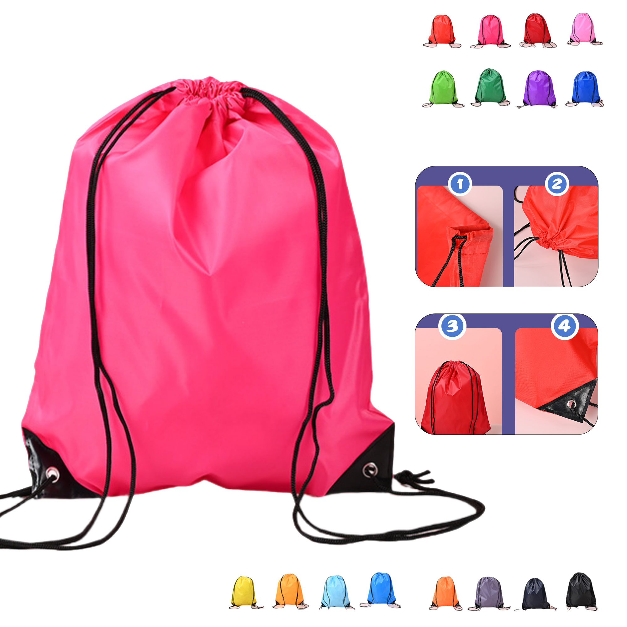 Polyester Drawstring Pocket Backpack 2