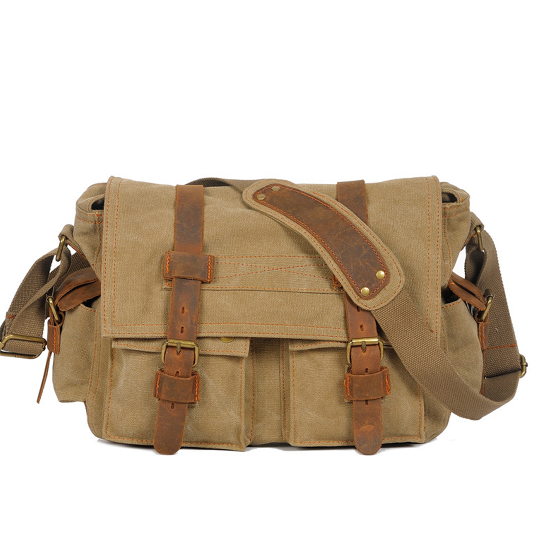 Leather Canvas Shoulder Bag 8