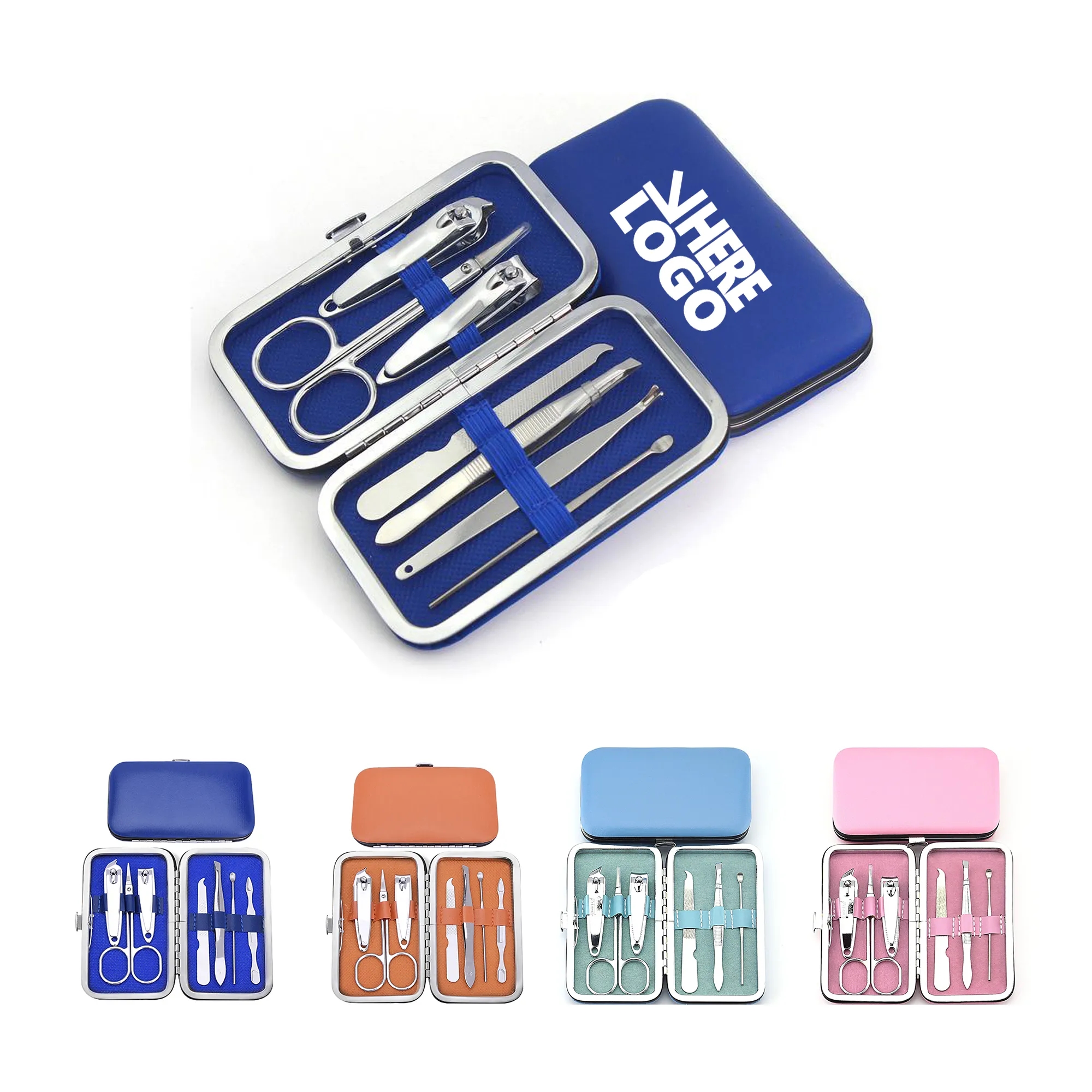MOQ 100PCS Color Stainless Steel Nail Clippers Set 7 Pieces 8