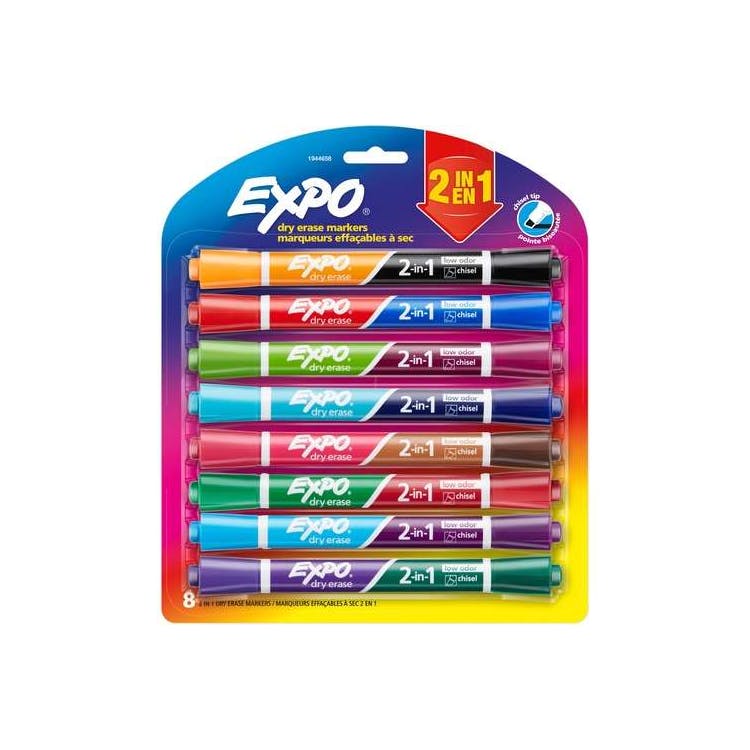 Dry Erase Markers - Assorted 2-in-1 8 Pack 2