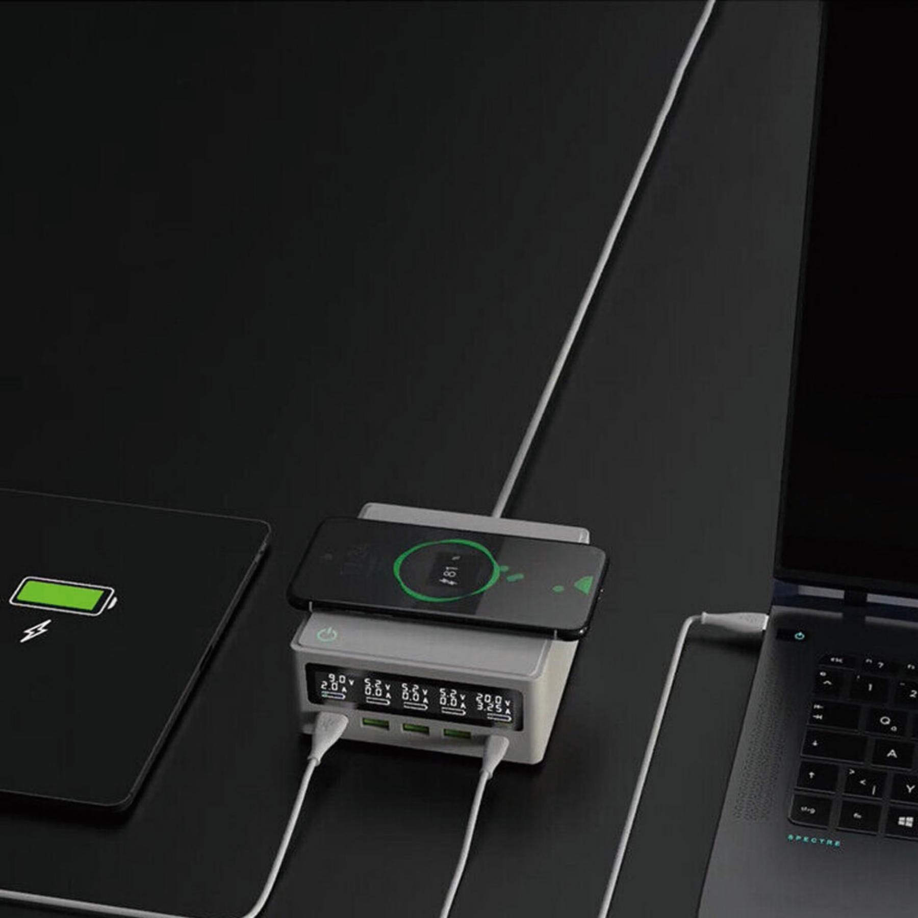 Multi-port USB Wireless Fast Charger Station 2