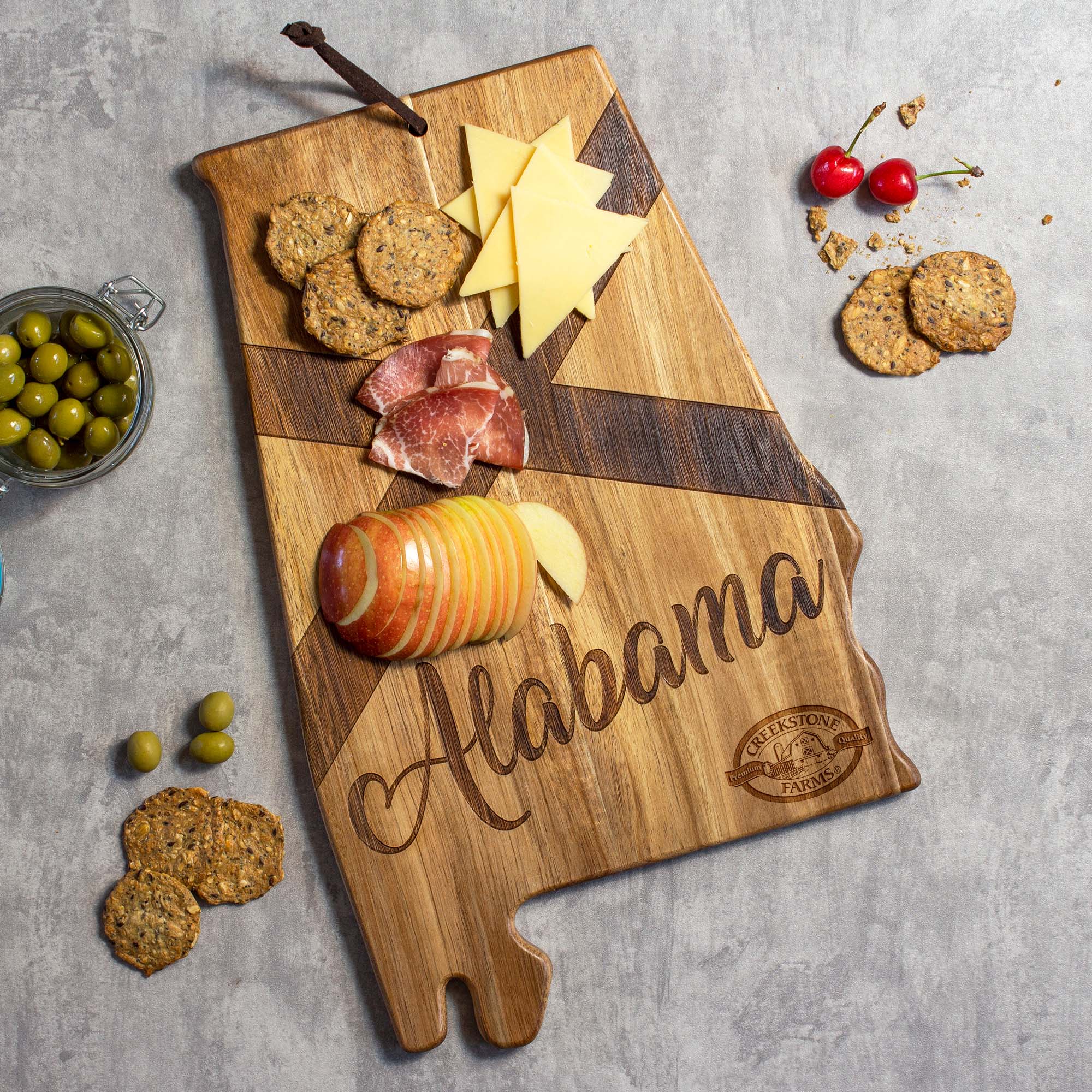 Rock & Branch® Origins Series Alabama State Shaped Wood Serving and Cutting Board 5