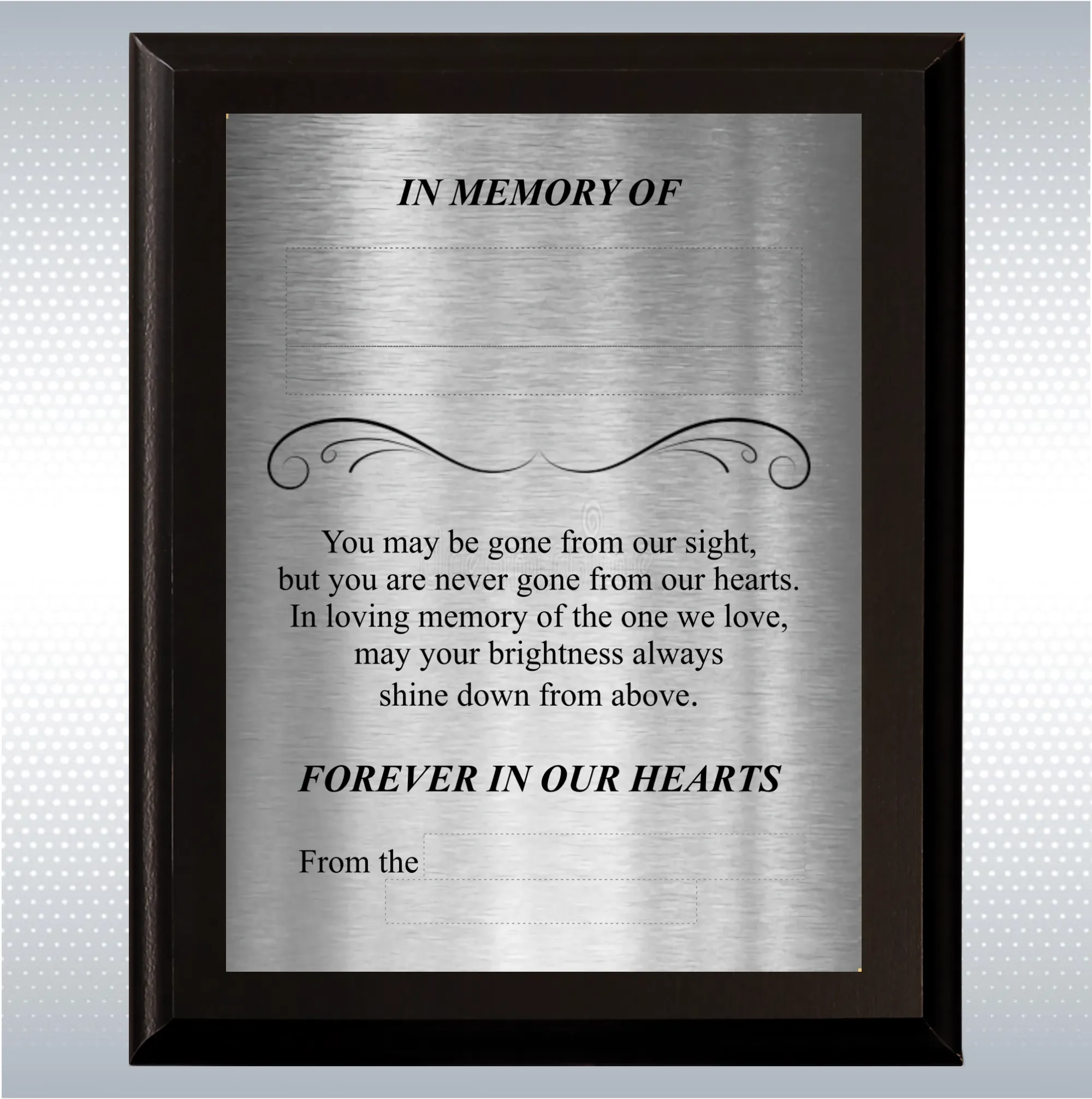 Black Matte Personalized Memorial Plaque Gift 13