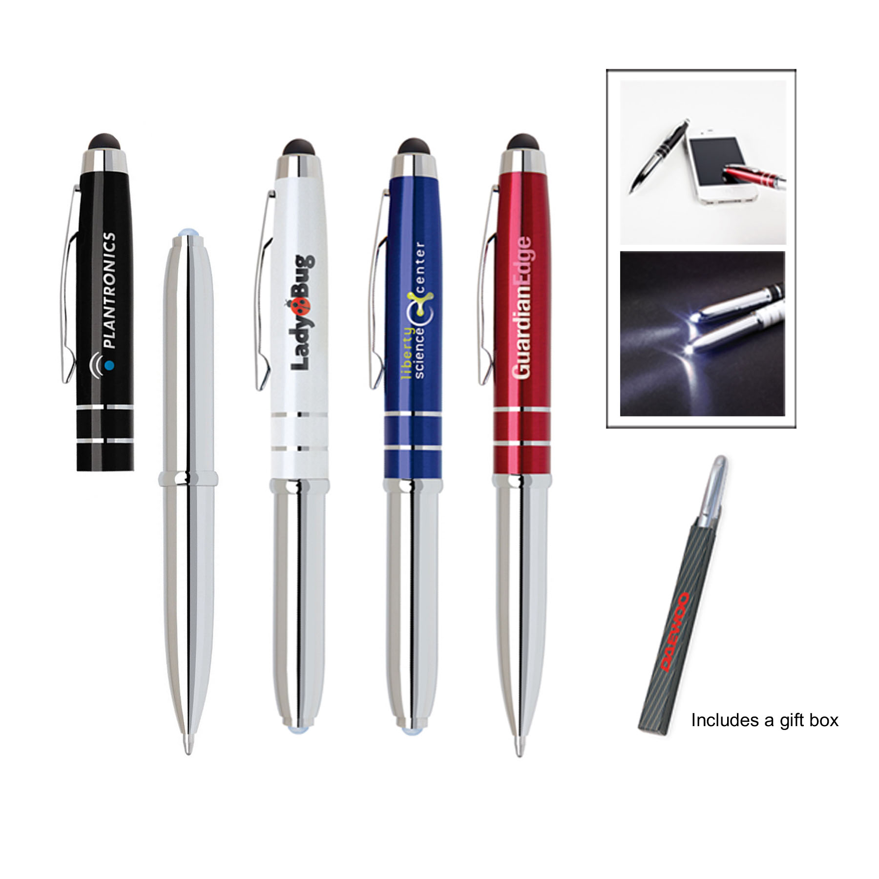 Ipad/Iphone stylus with LED and ballpoint pen 4