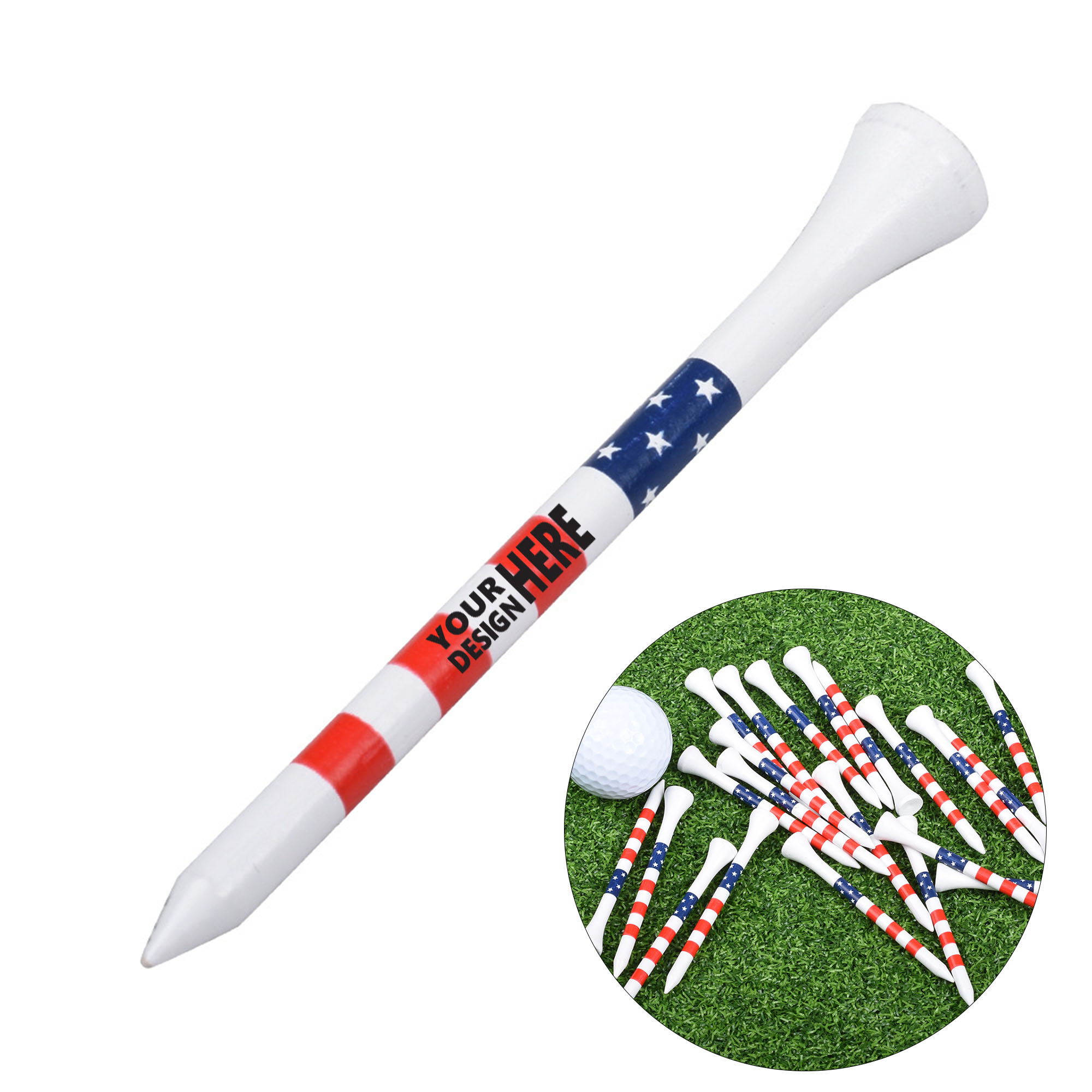 70mm Bamboo Golf Tee 2