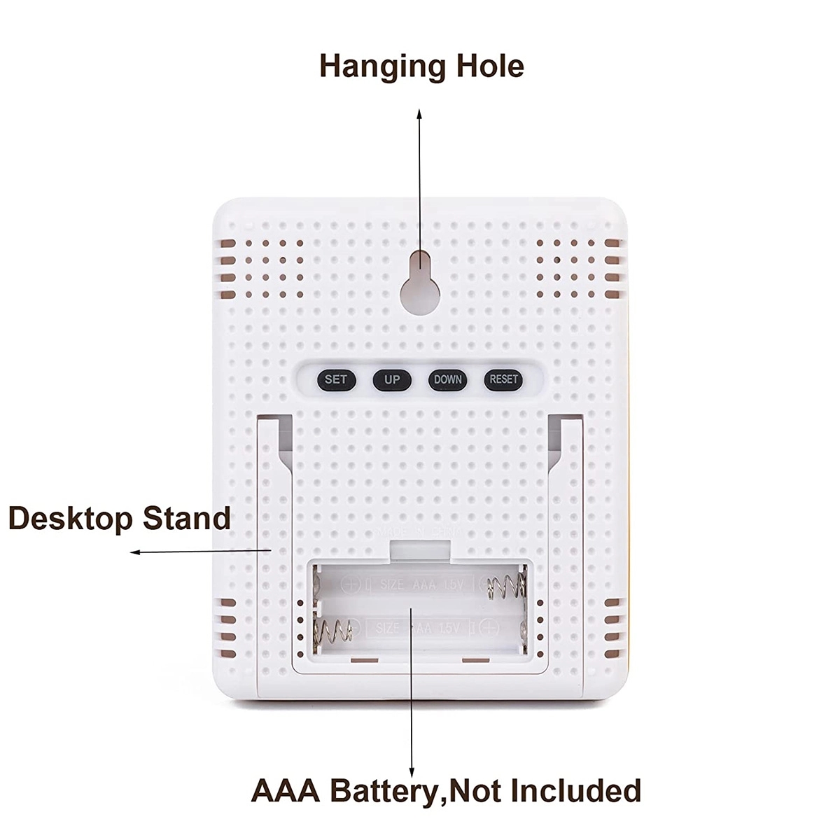 Bamboo Indoor Hygrometer & Thermometer Weather Clock 3