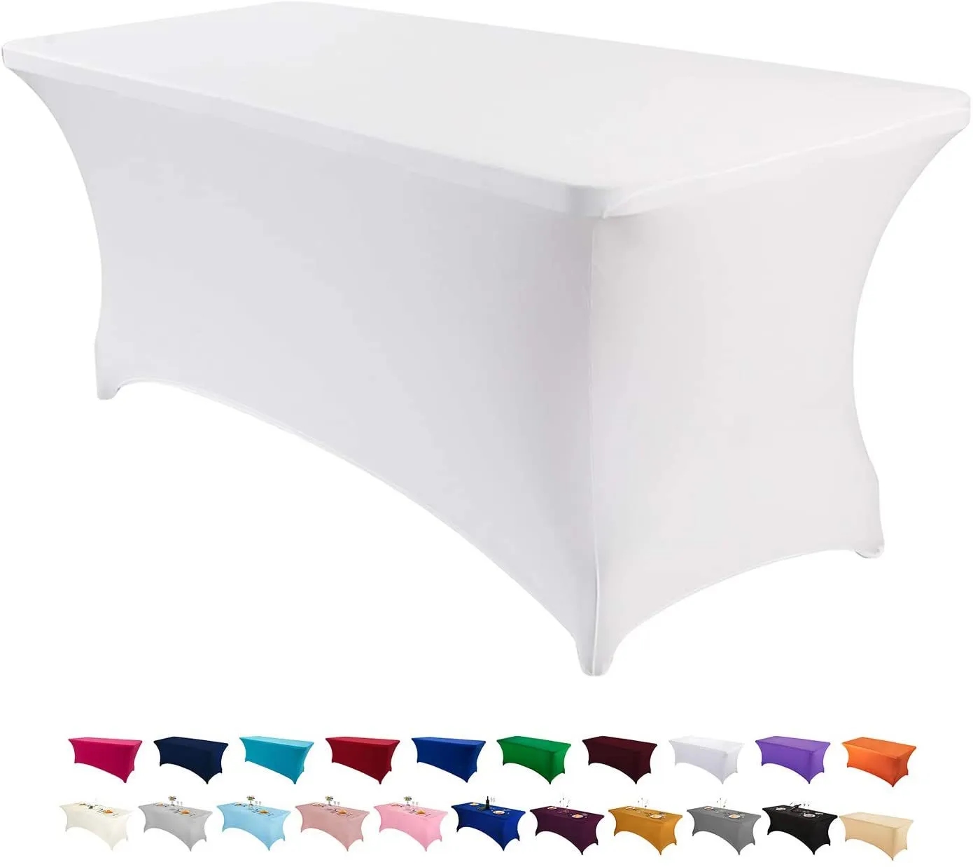 6ft Tablecloth Rectangular Spandex Table Cloth Fitted Cover 1