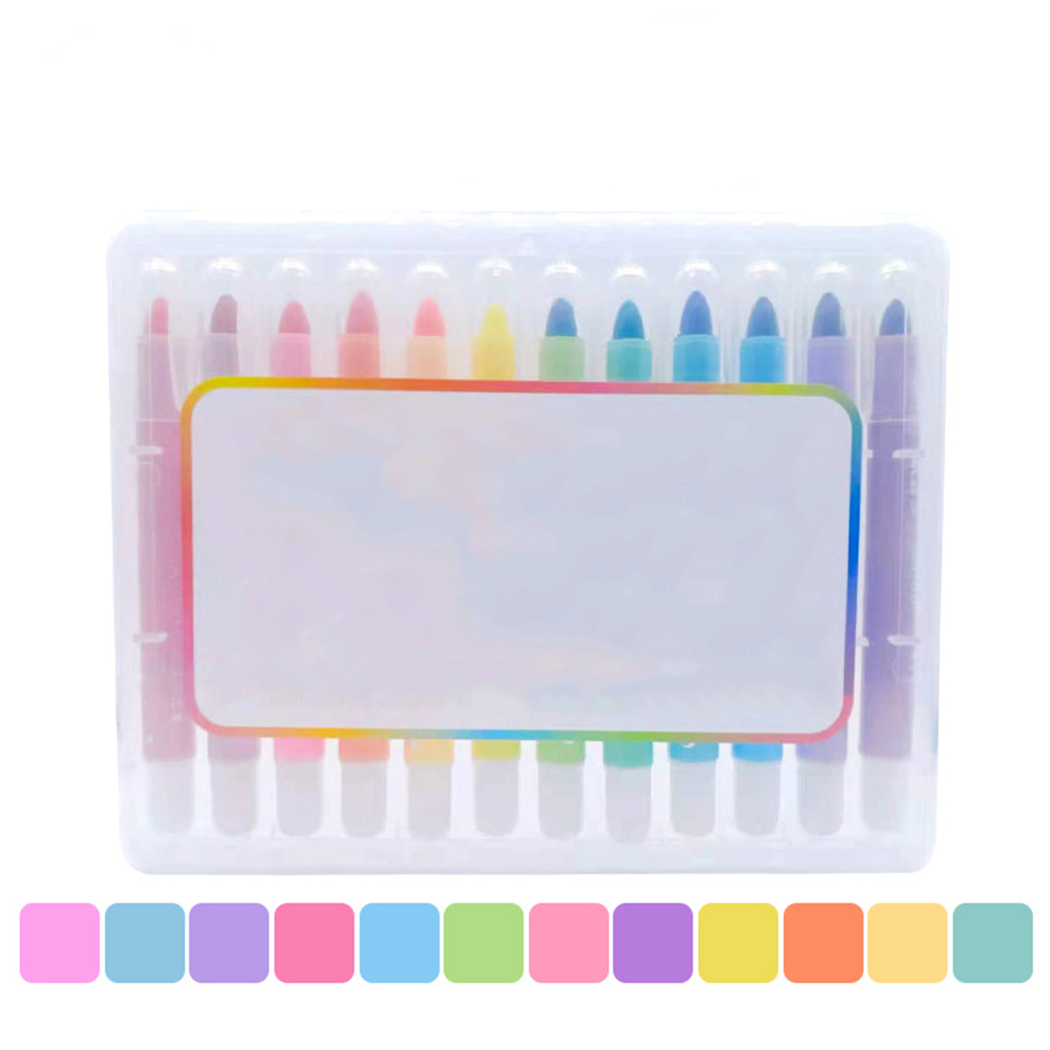 12 PCS Smooth Watercolor Rainbow Twistable Crayon 4