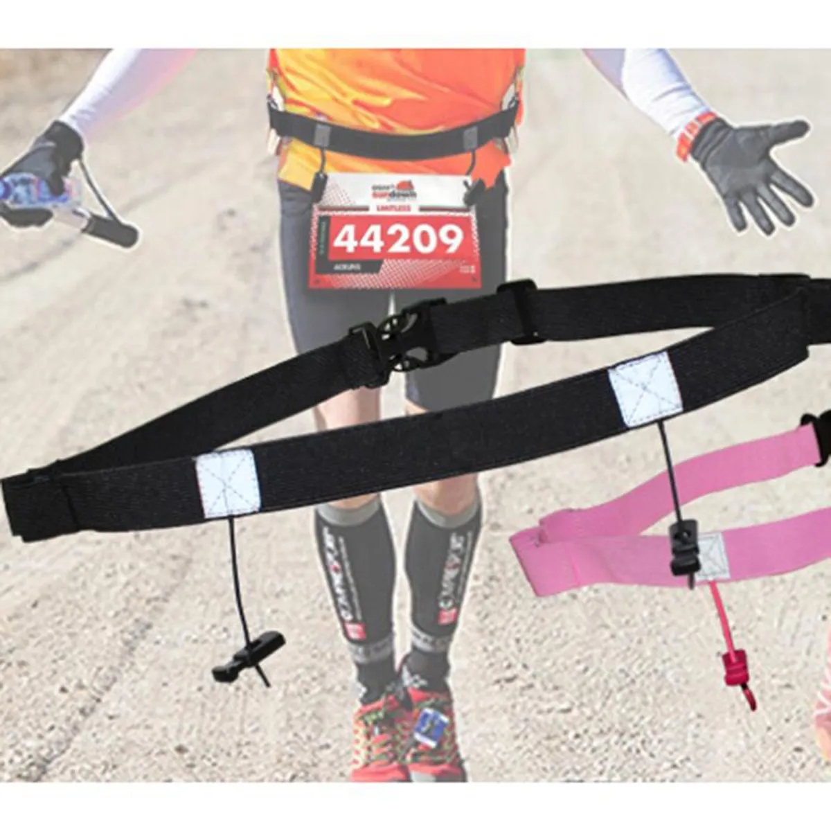 Race Number Belt with 6 Gel Loops for Running 3