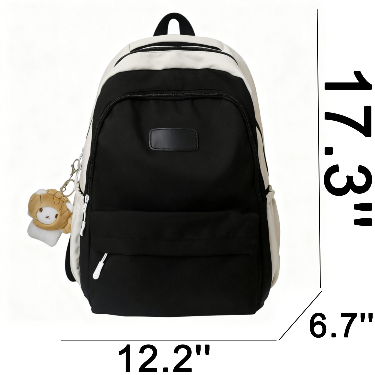 Women Waterproof Nylon Backpack w/ Pendant 3