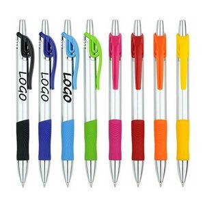 Click Action Ballpoint Pens With Rubber Grip 6