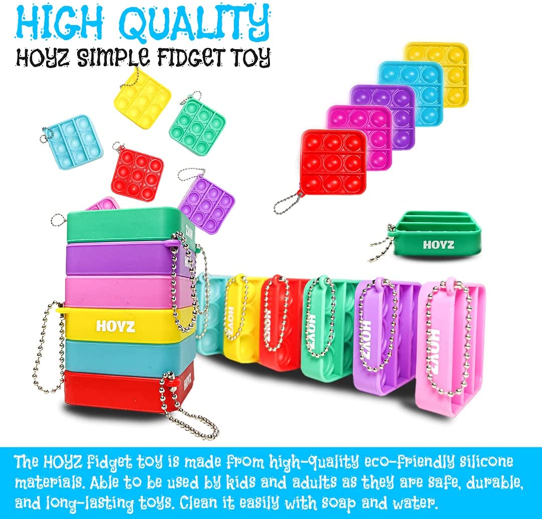 Mini Square Shape Pure Color Push Pop/Key Chain 7