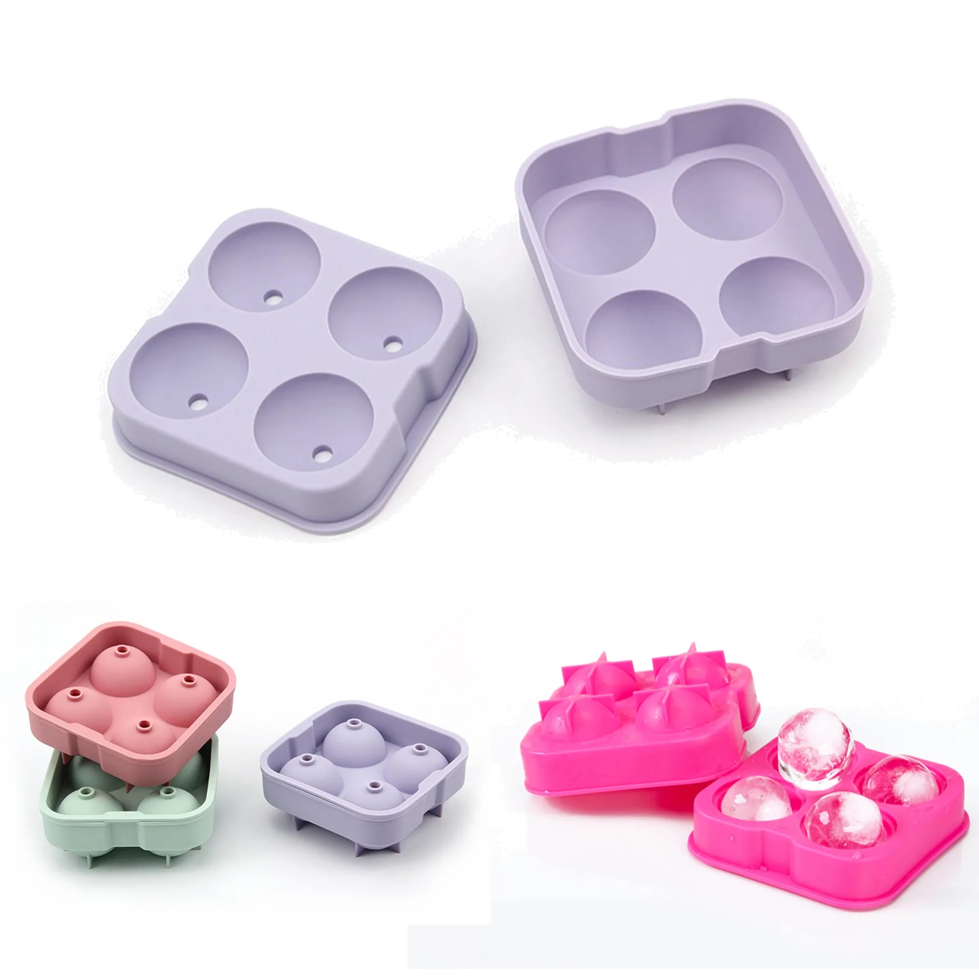 4 Silicone Ice Ball Molds 2
