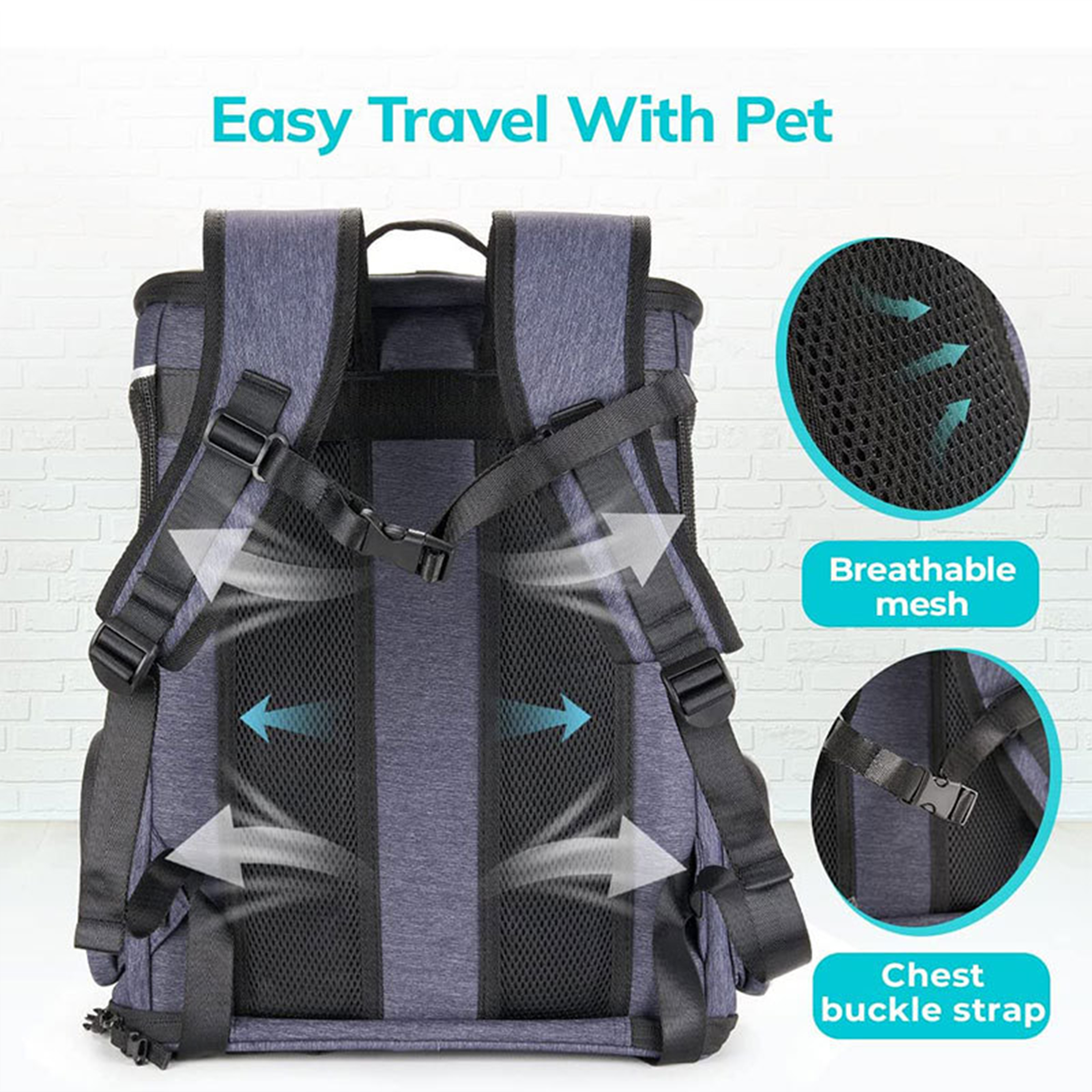 Oxford Portable Breathable Pet Backpack 8