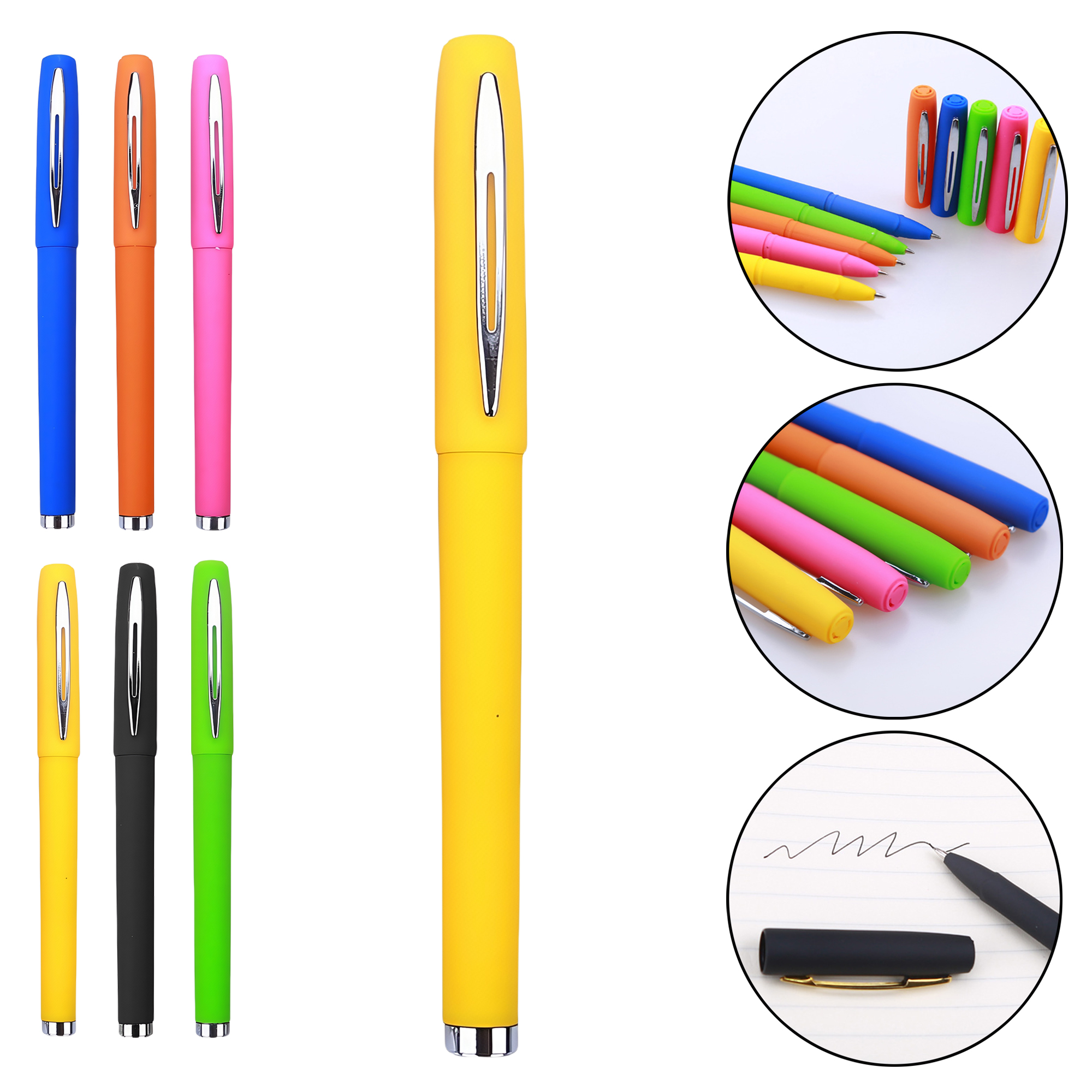 Stylish Press-Type Ballpoint Pen with Metal Clip - Smooth Writing 3