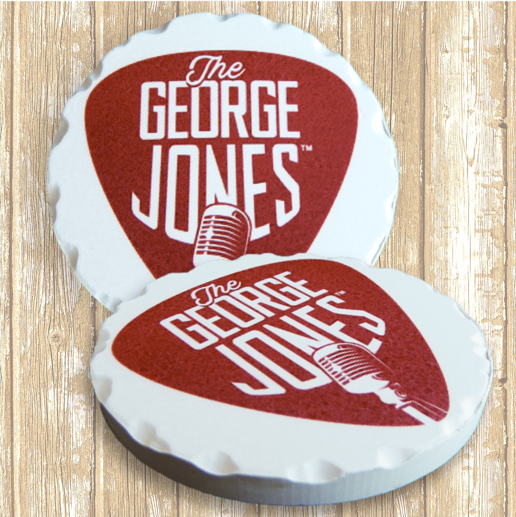 Magnet Round Chiseled Edge Ceramic Stone - Basic Print 4