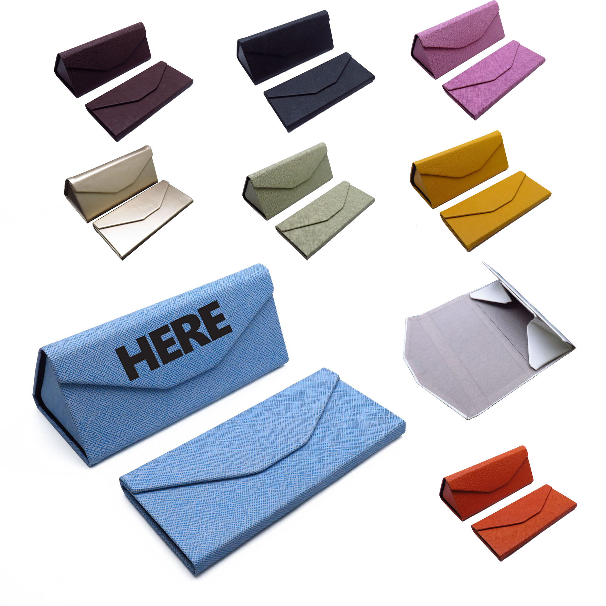 Candy-colored Triangular Folding Eyeglass Case 3