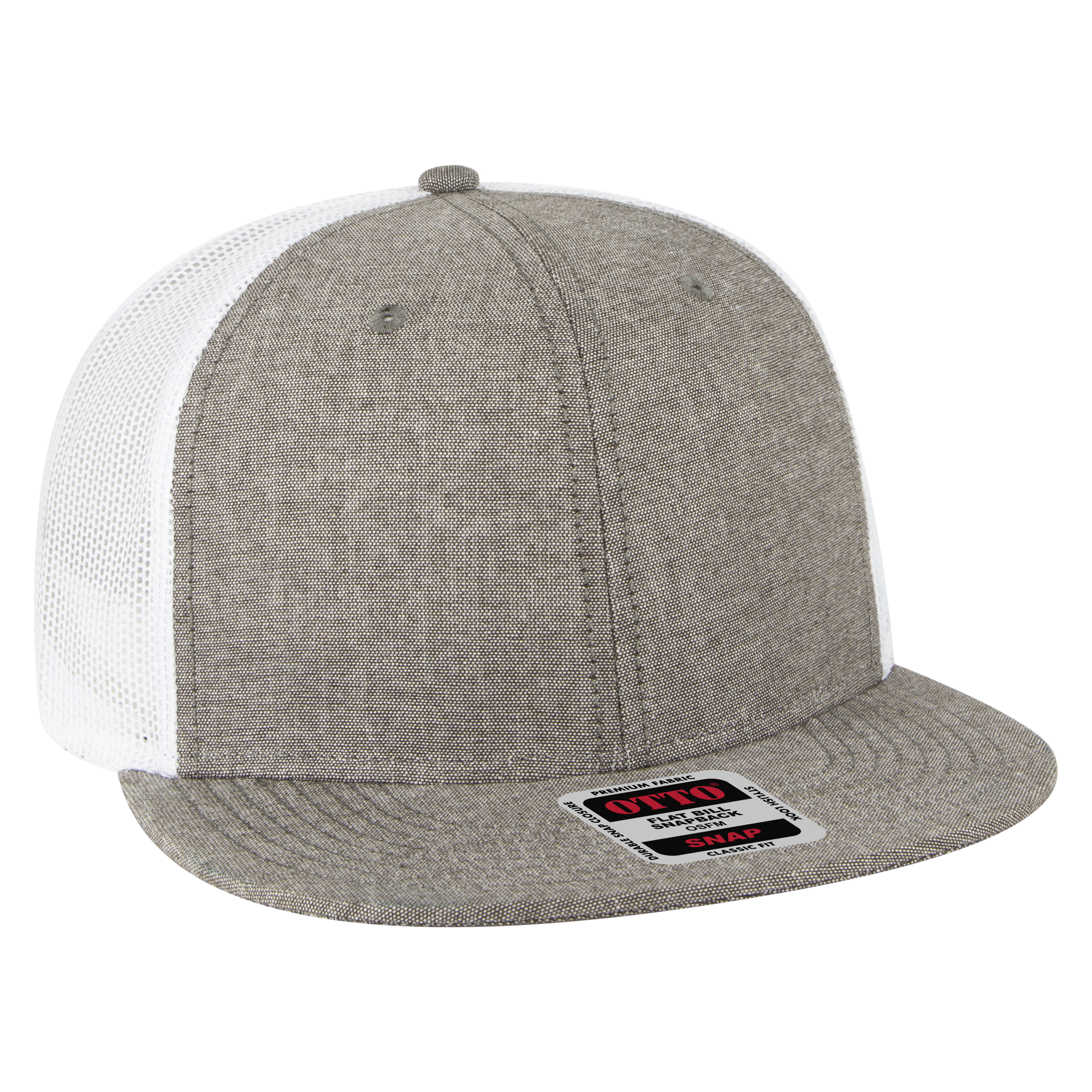 OTTO CAP® OTTO SNAP 6 Panel Pro Style Mesh Back Trucker Snapback Hat 9