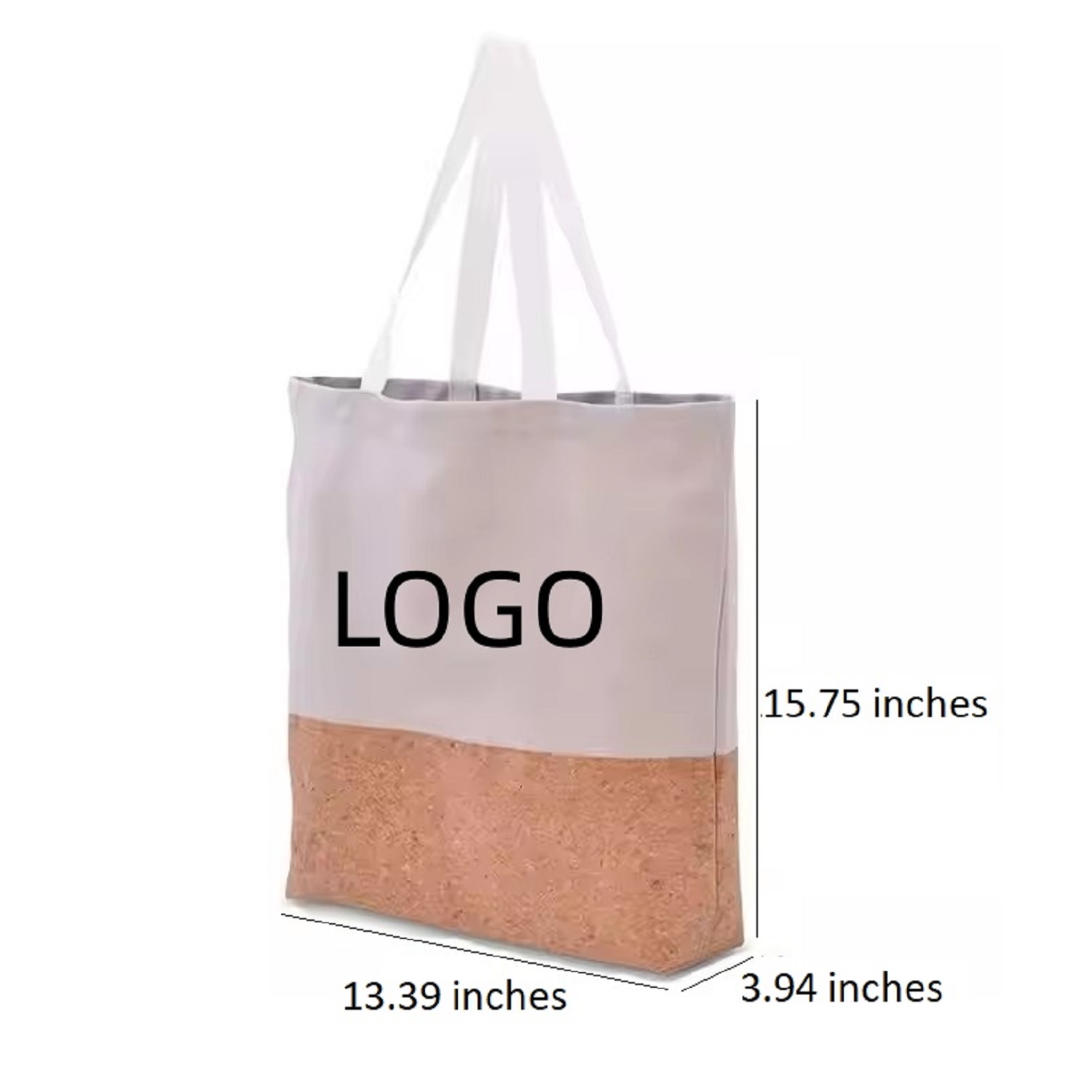 Canvas Cork Bottom Tote Bag, custom tote bag with logo imprint 3