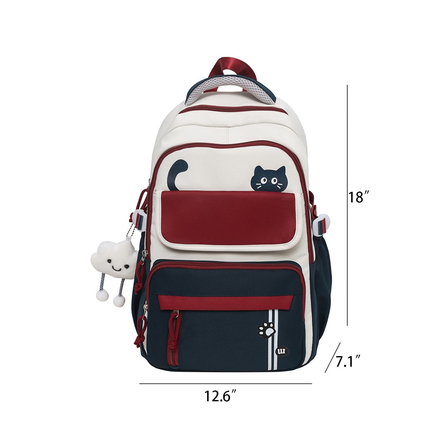 Large Capacity Nylon Backpack w/ Pendant 9